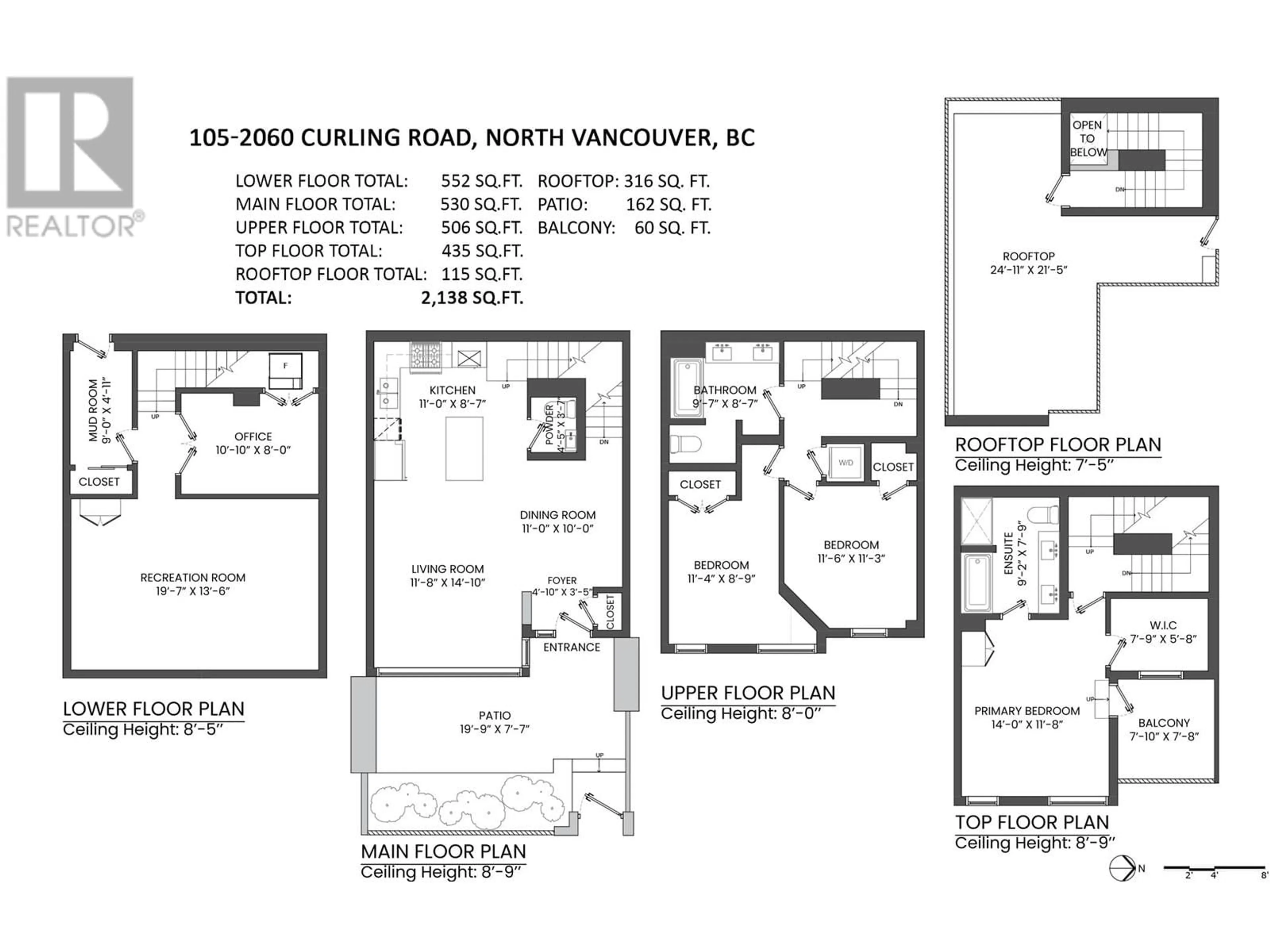 Floor plan for 105 2060 CURLING ROAD, North Vancouver British Columbia V7P0E1