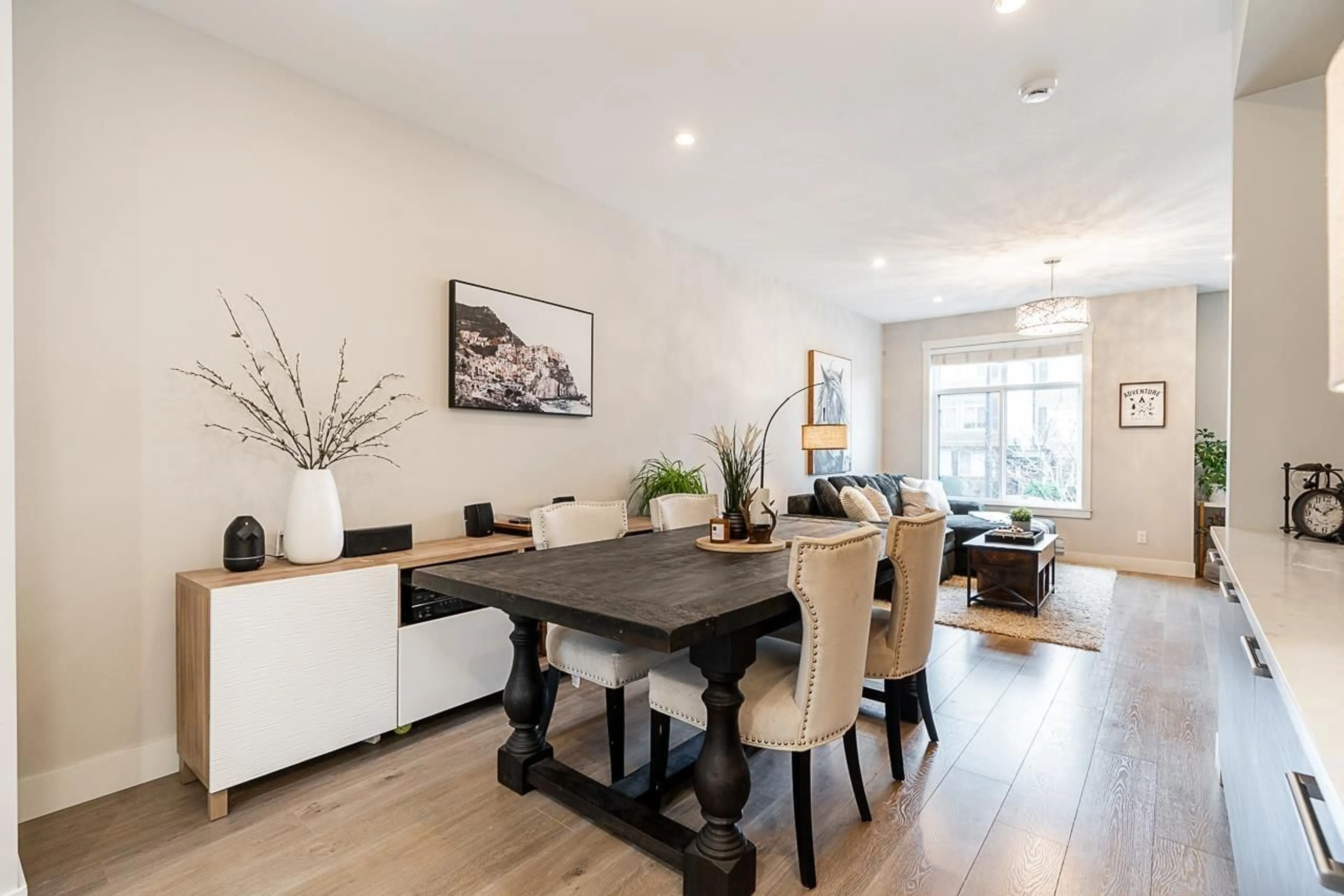 Dining room, wood/laminate floor for 25 2888 156 STREET, Surrey British Columbia V3Z0C7