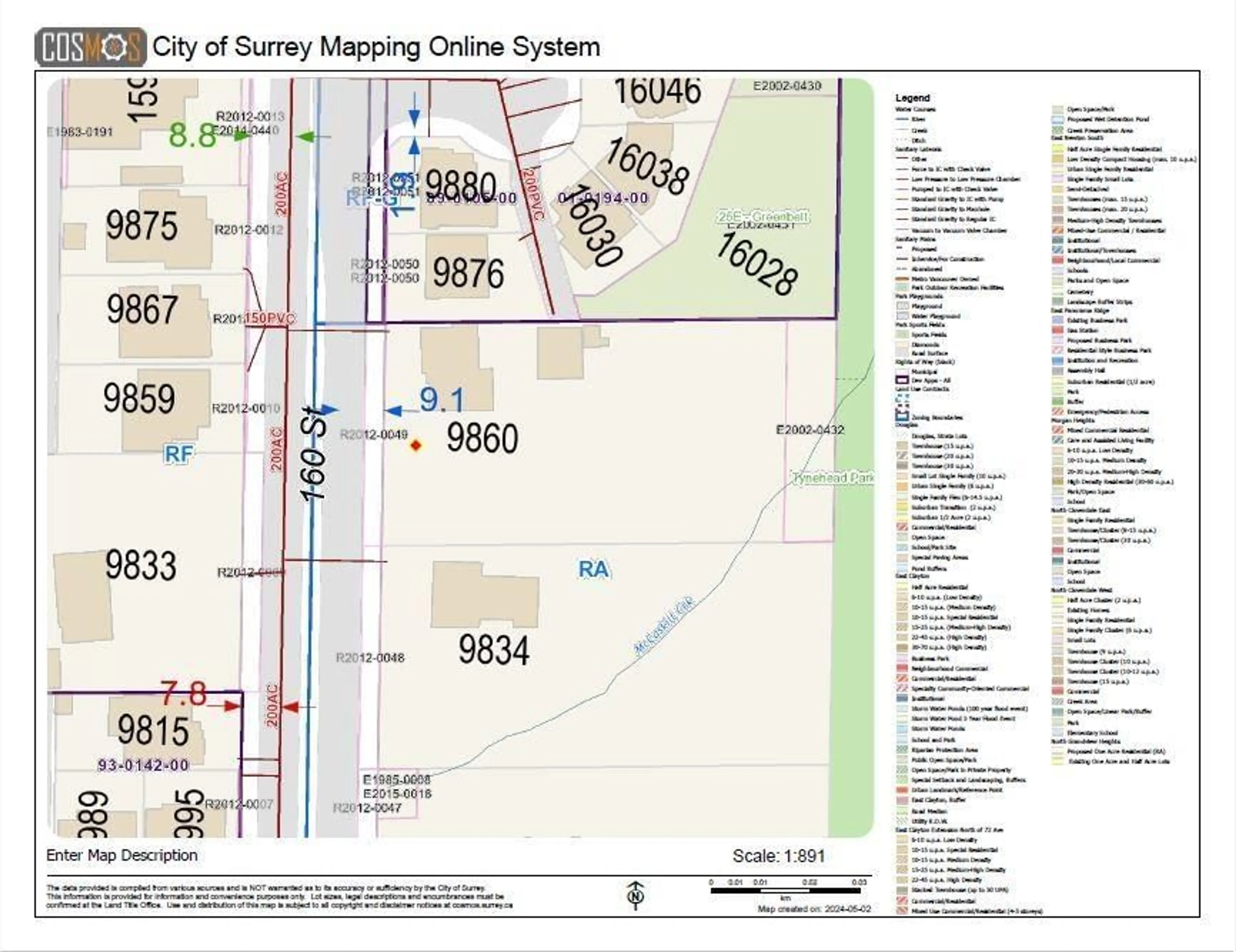 Picture of a map for 9860 160 STREET, Surrey British Columbia V4N2J4