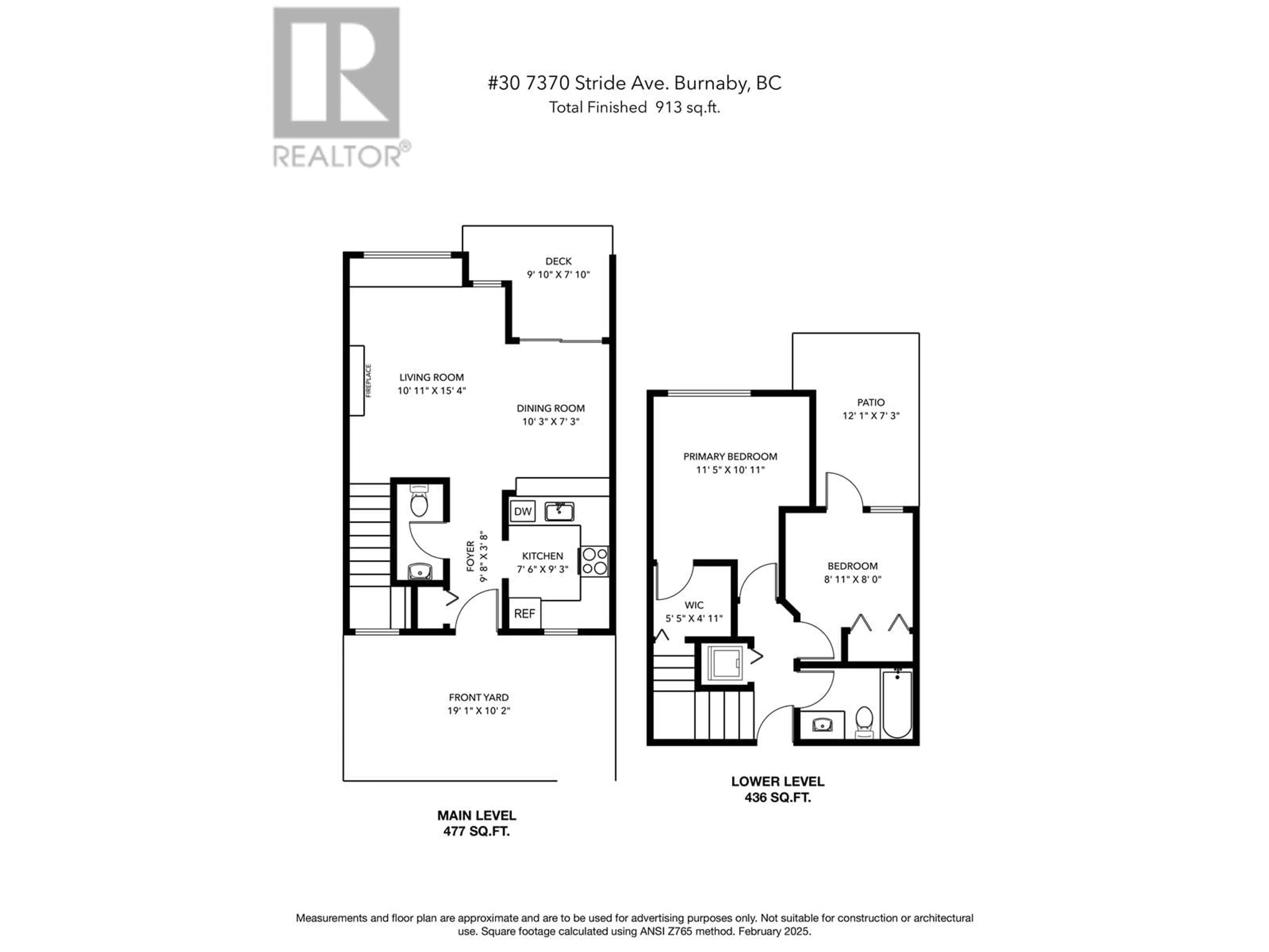 Floor plan for 30 7370 STRIDE AVENUE, Burnaby British Columbia V3N5E6