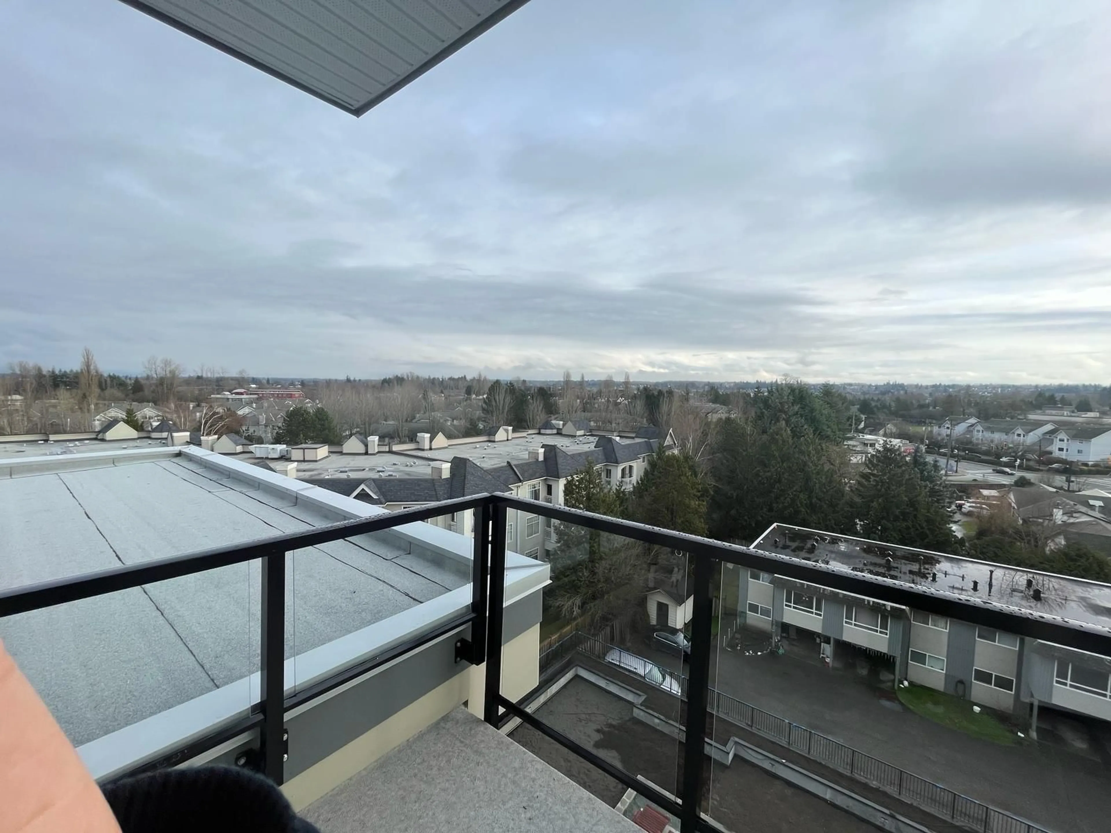 Balcony in the apartment, city buildings view from balcony for 614 20695 EASTLEIGH CRESCENT, Langley British Columbia V3A0P7