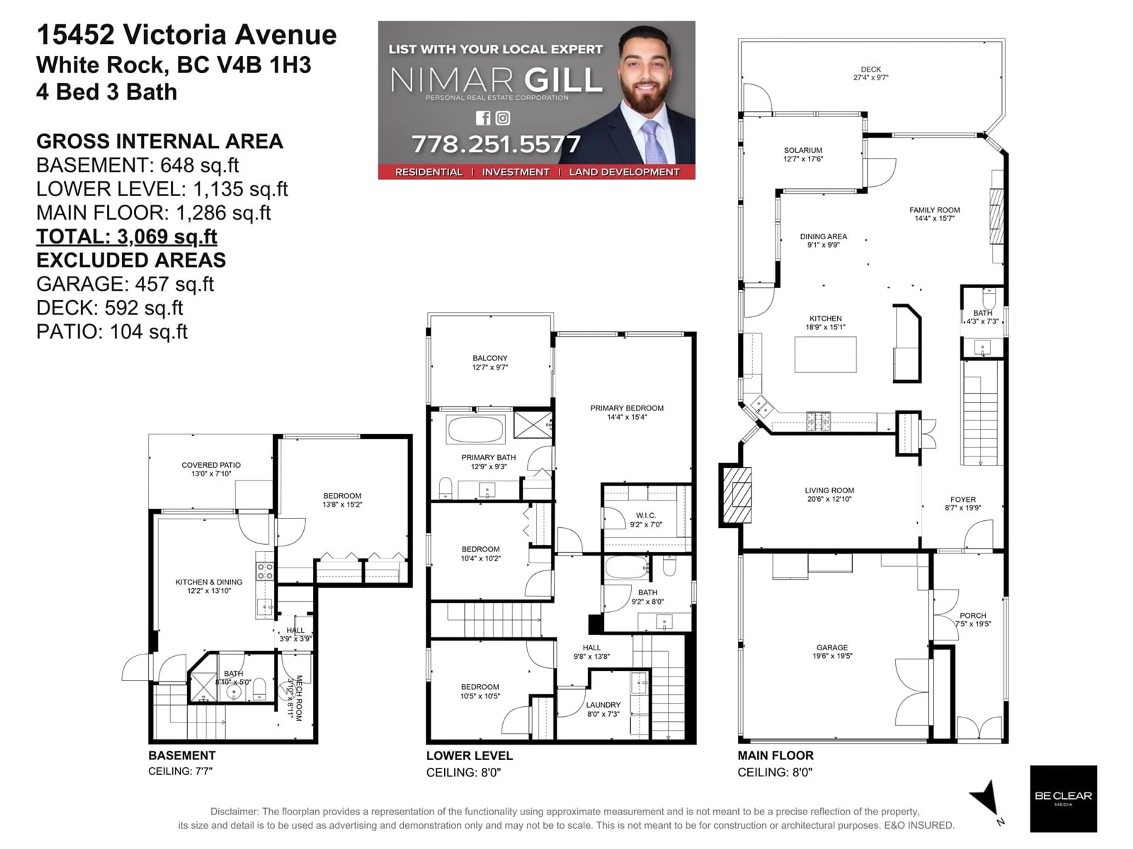 Floor plan for 15452 VICTORIA AVENUE, White Rock British Columbia V4B1H3