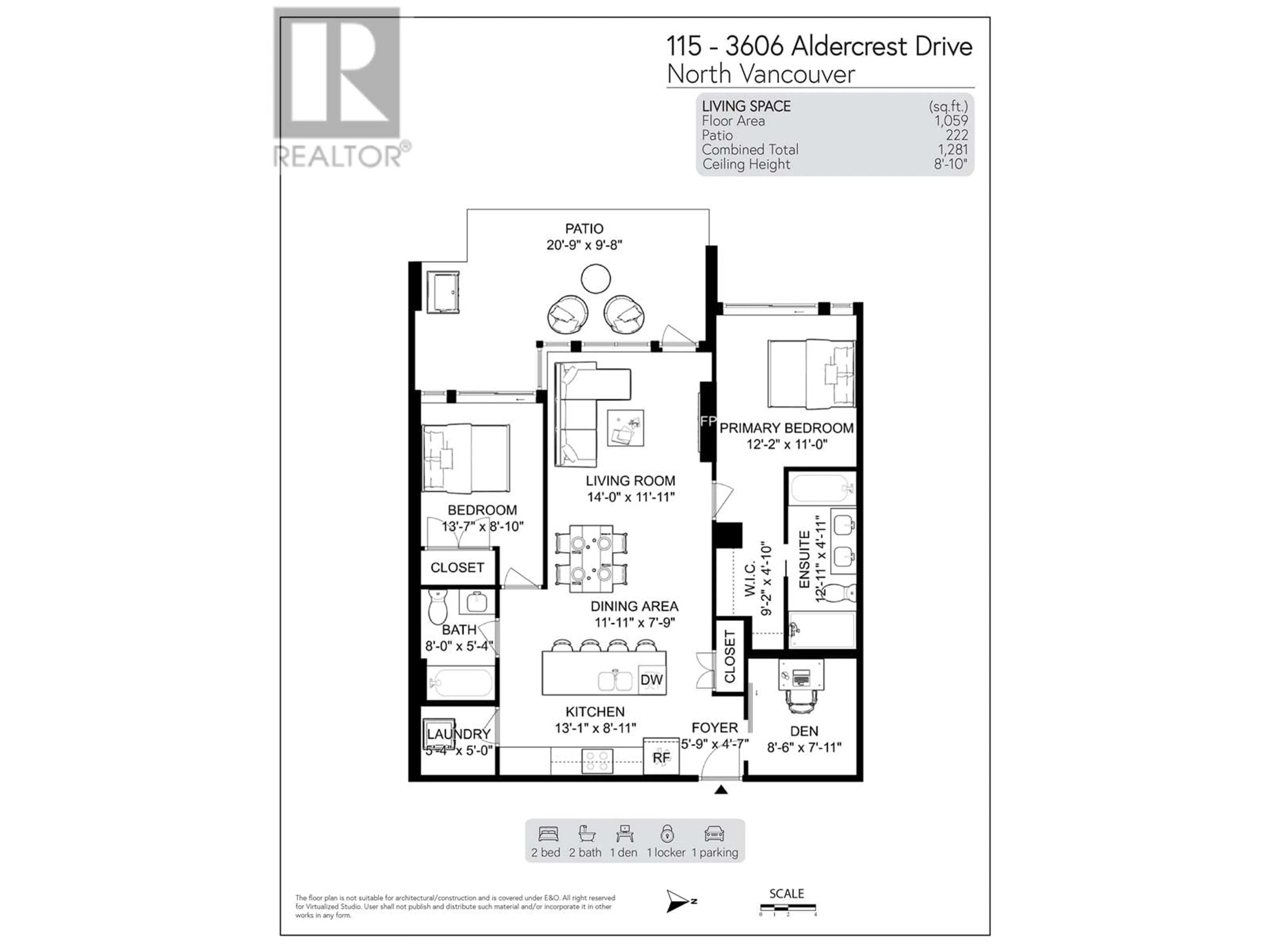 Floor plan for 115 3606 ALDERCREST DRIVE, North Vancouver British Columbia V7G0A3