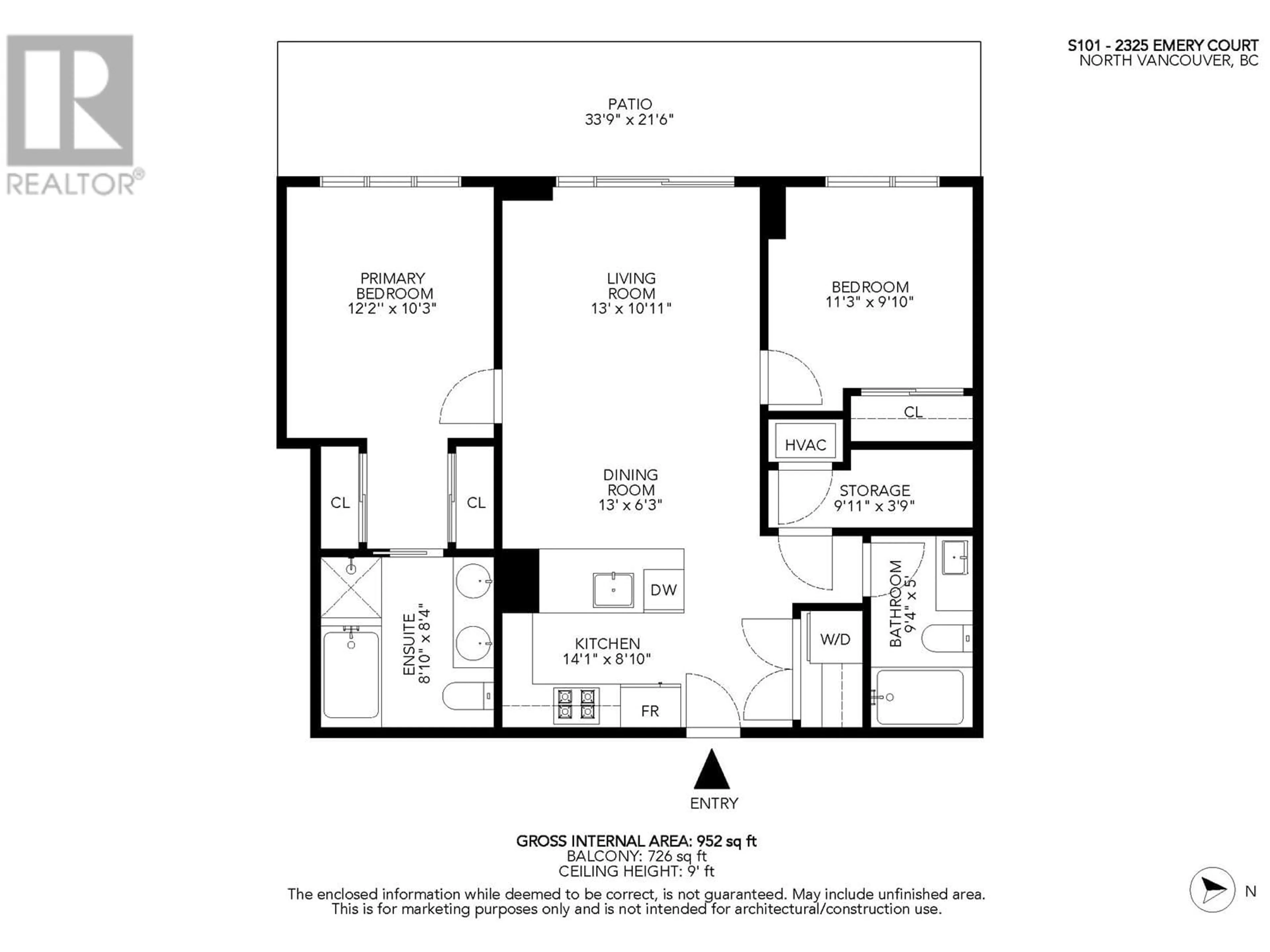 Floor plan for 101 2325 EMERY COURT, North Vancouver British Columbia V7J0E8