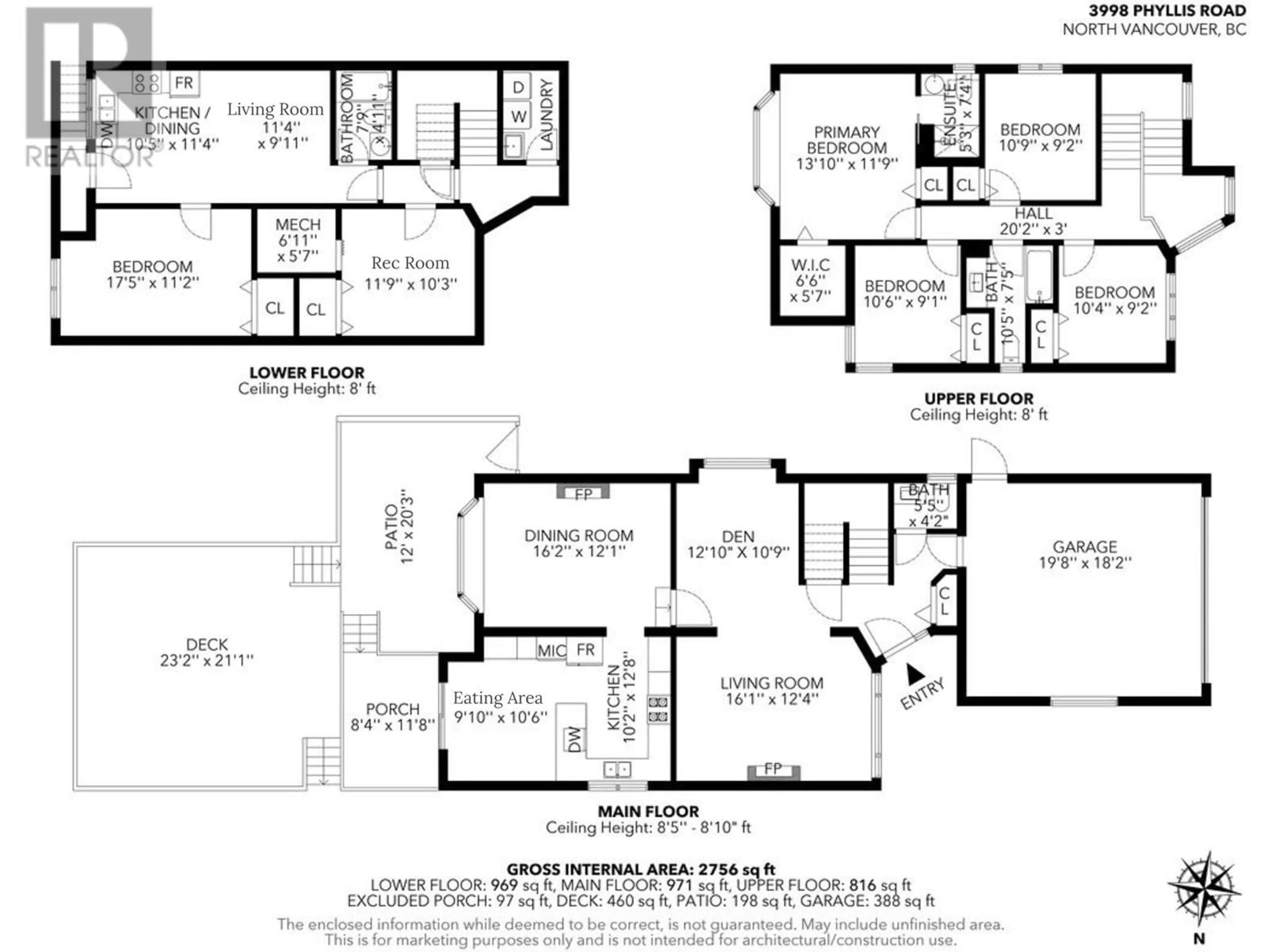 Floor plan for 3998 PHYLLIS ROAD, North Vancouver British Columbia V7K2V1