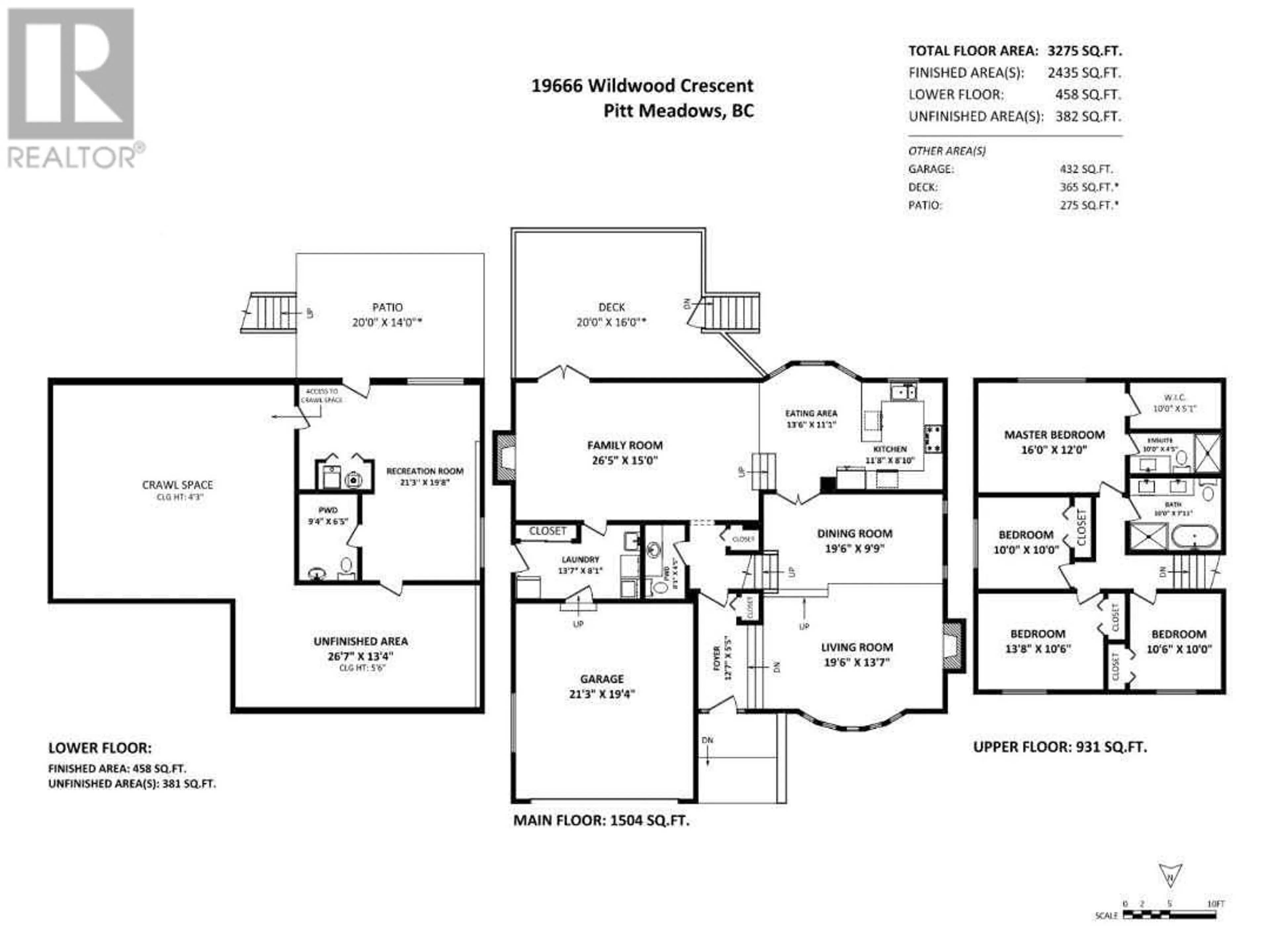 Floor plan for 19666 S WILDWOOD CRESCENT, Pitt Meadows British Columbia V3Y1N4