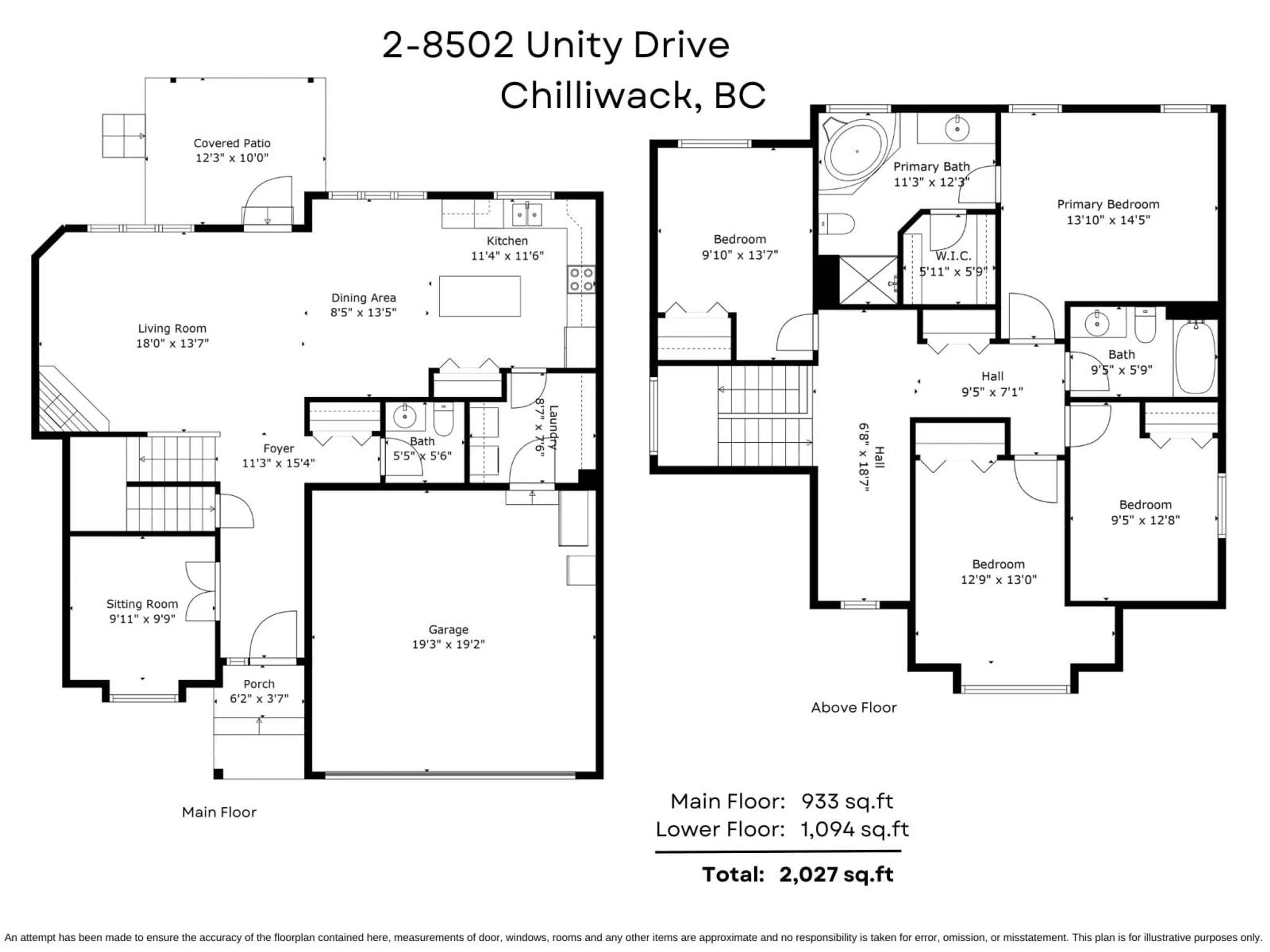 Floor plan for 2 8502 UNITY DRIVE|Eastern Hillsides, Chilliwack British Columbia V4Z1K6