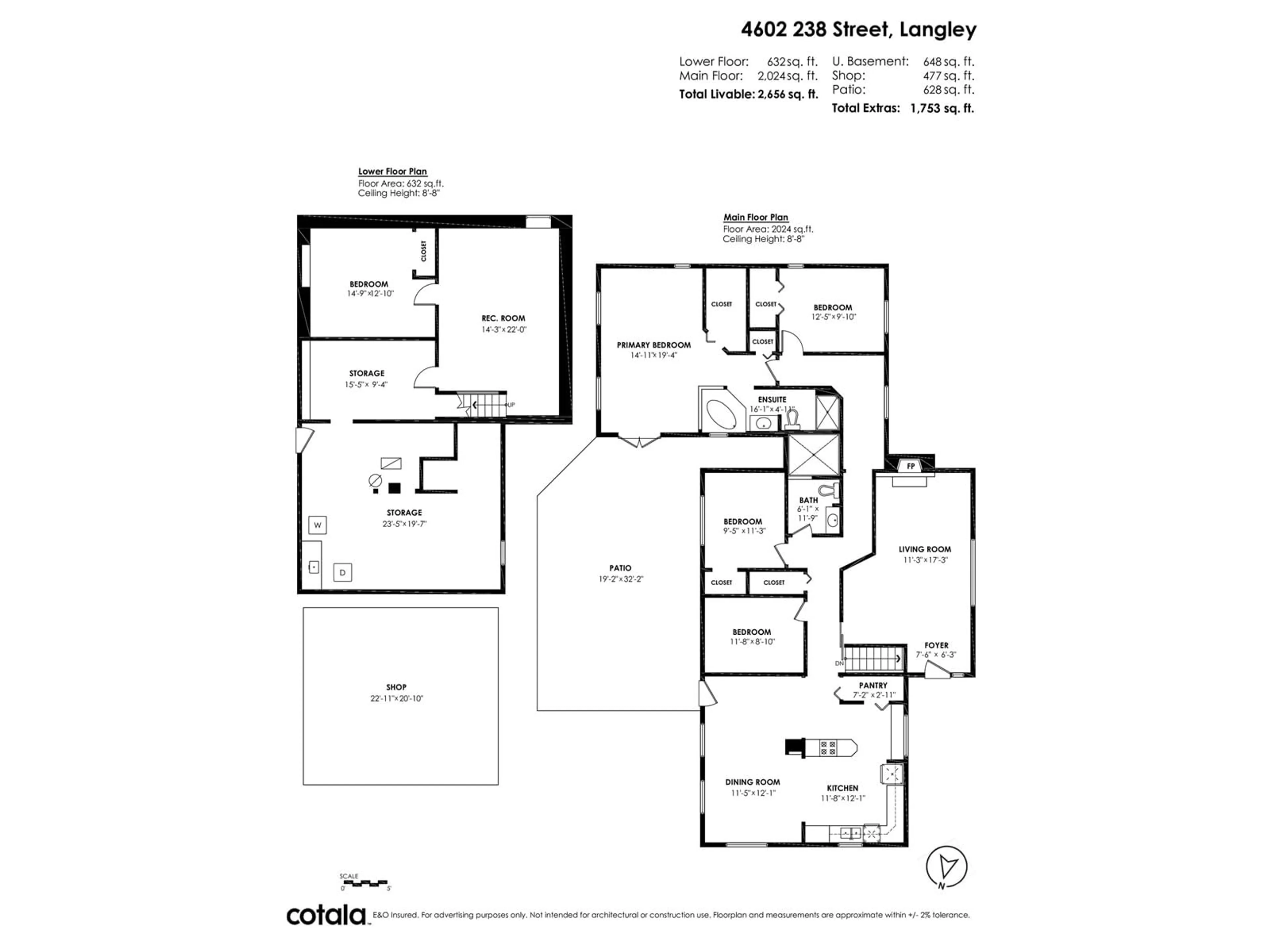 Floor plan for 4602 238 STREET, Langley British Columbia V2Z2S9