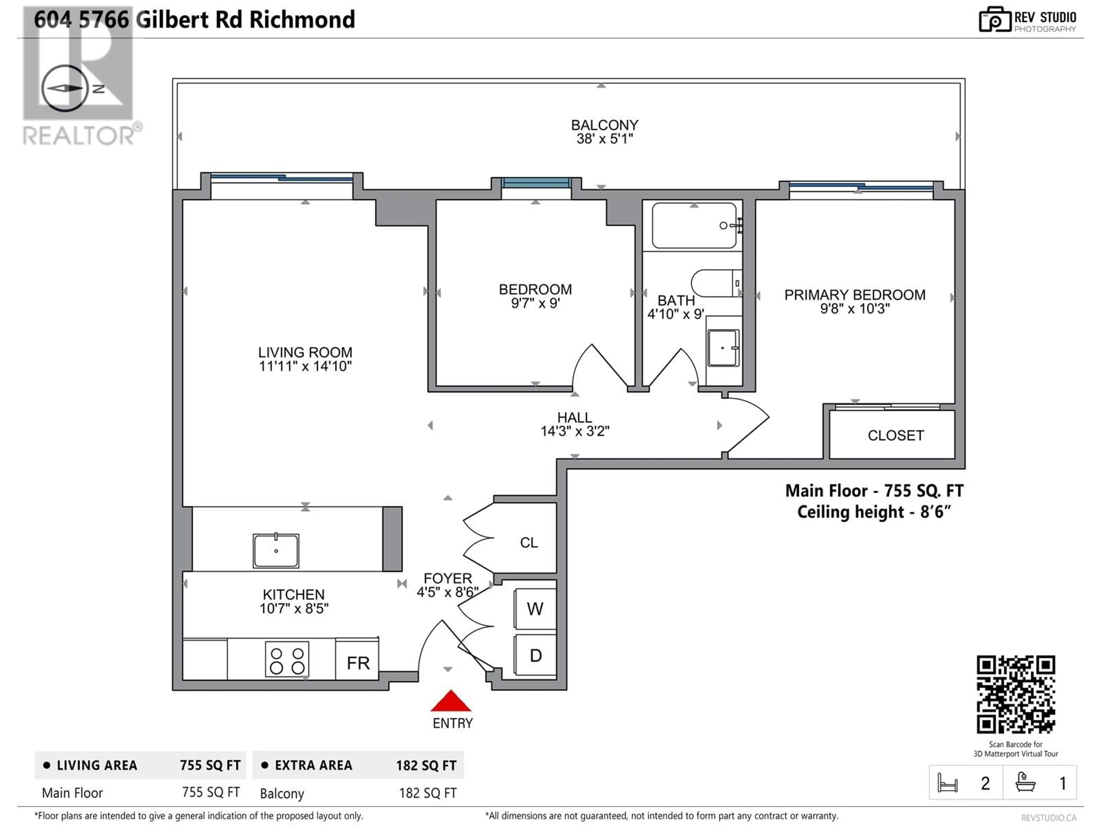 Floor plan for 604 - 5766 GILBERT ROAD, Richmond British Columbia V6X1B7