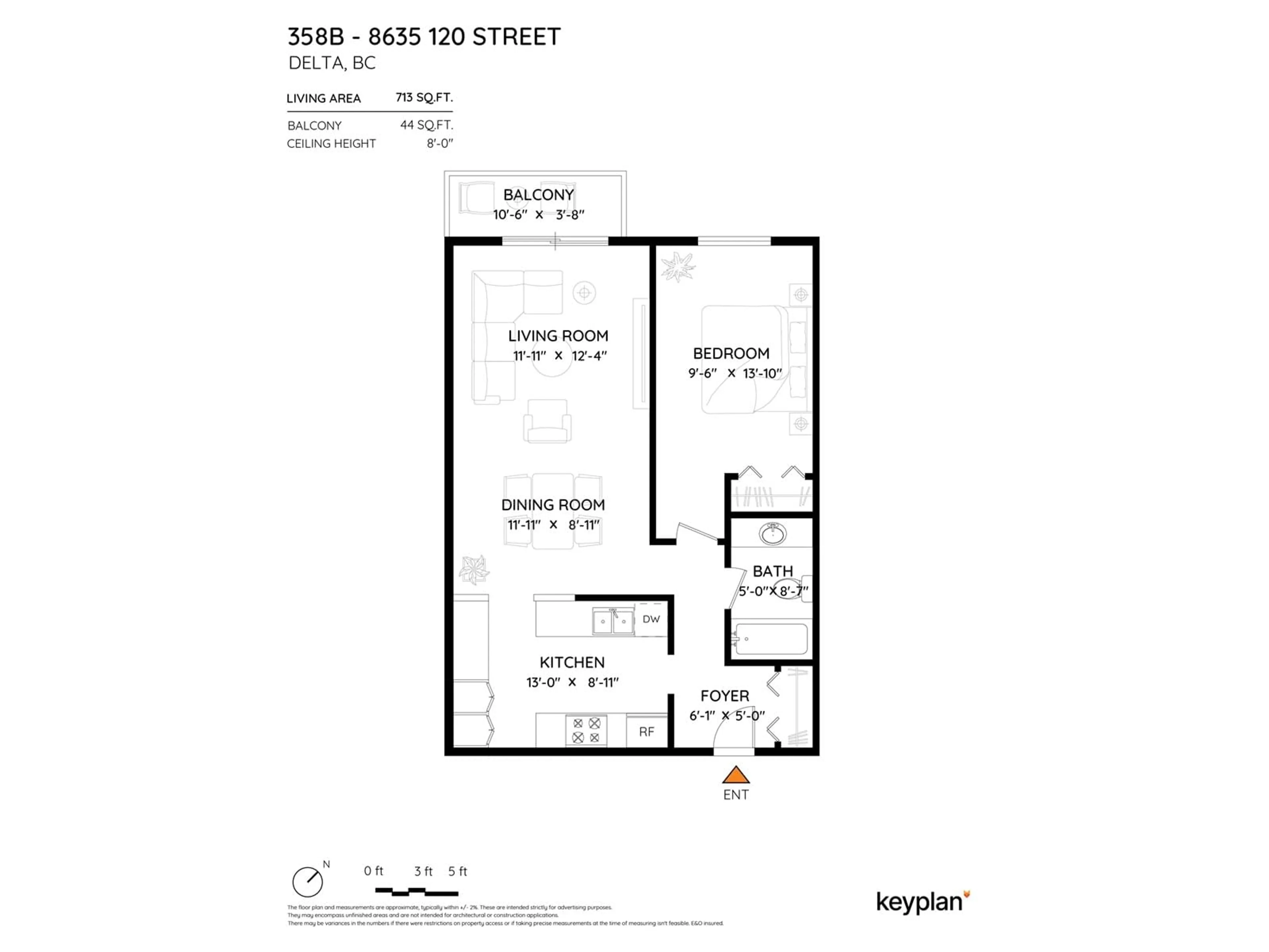 Floor plan for 358B 8635 120 STREET, Delta British Columbia V4C6R5