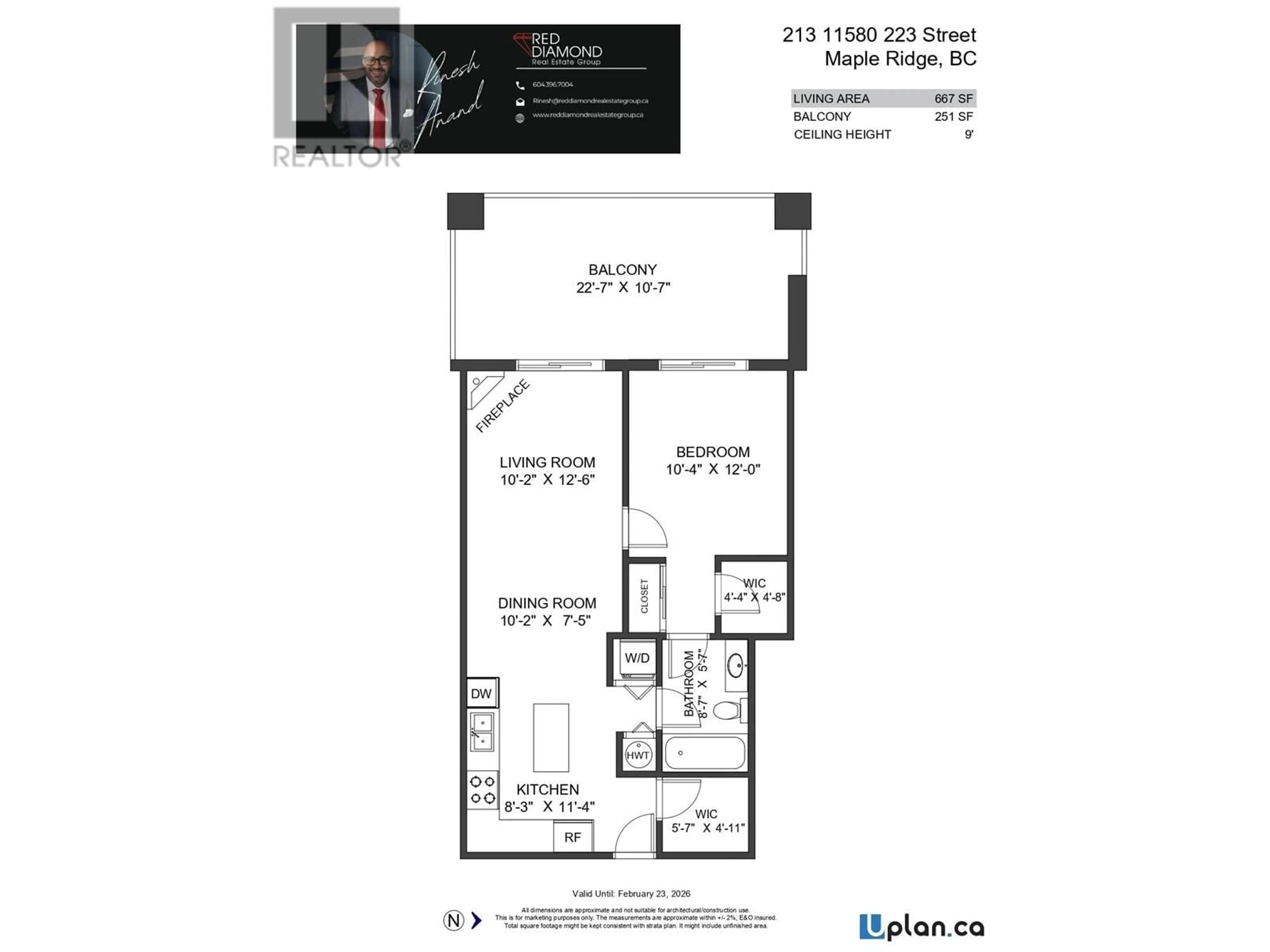 Floor plan for 213 11580 223 STREET, Maple Ridge British Columbia V2X9H1