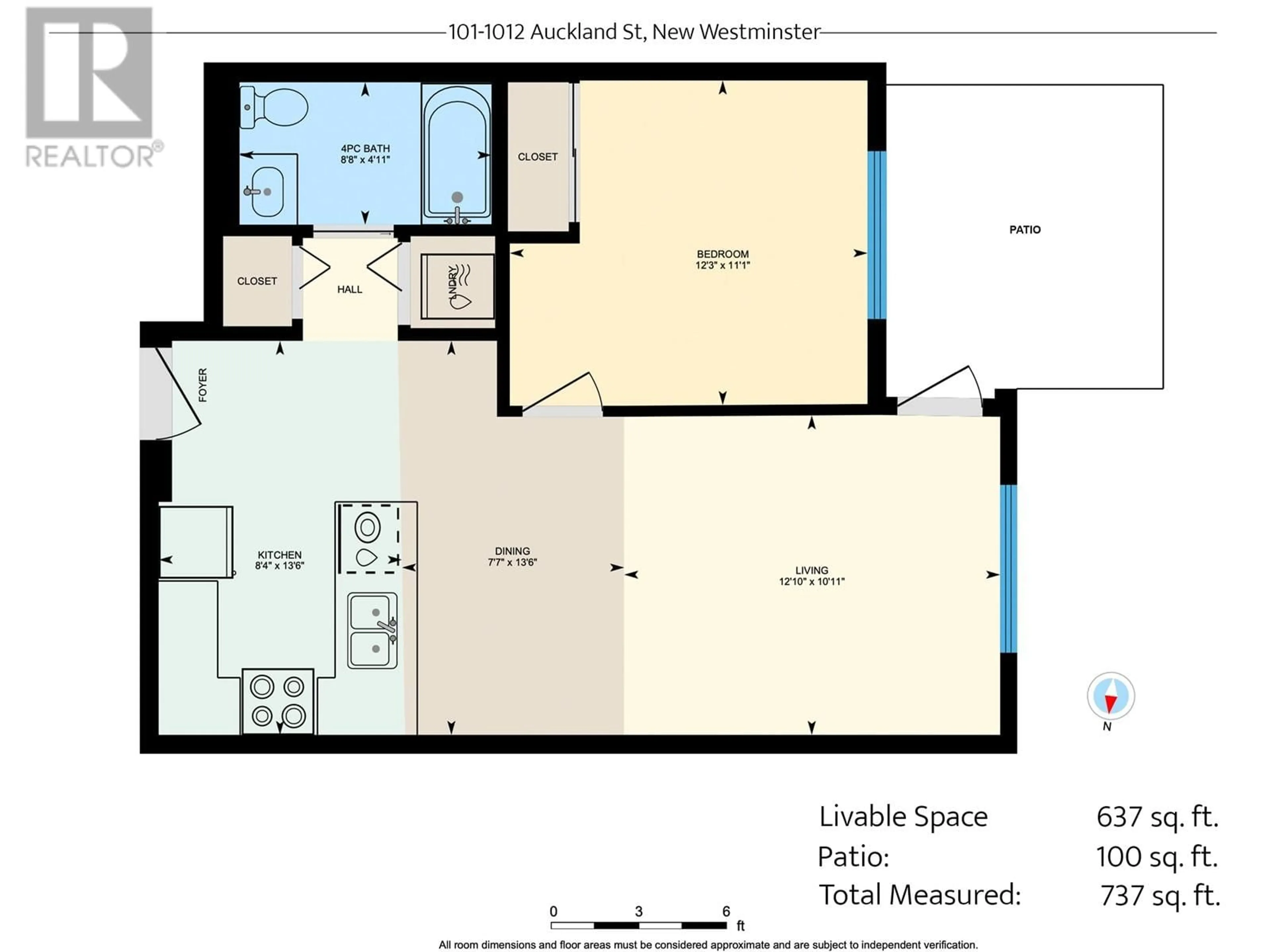 Floor plan for 101 1012 AUCKLAND STREET, New Westminster British Columbia V3M0M3