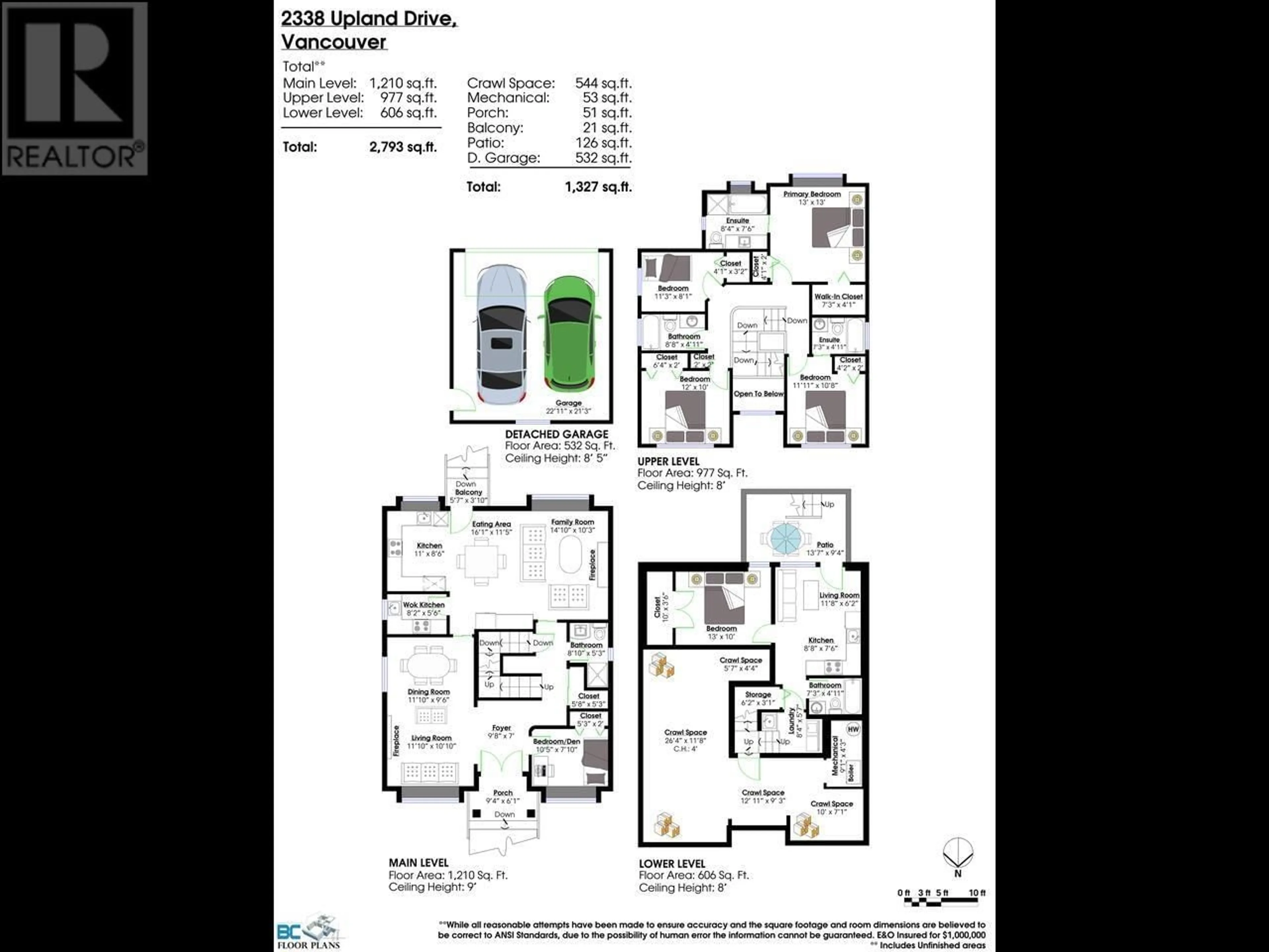 Floor plan for 2338 UPLAND DRIVE, Vancouver British Columbia V5S2B5