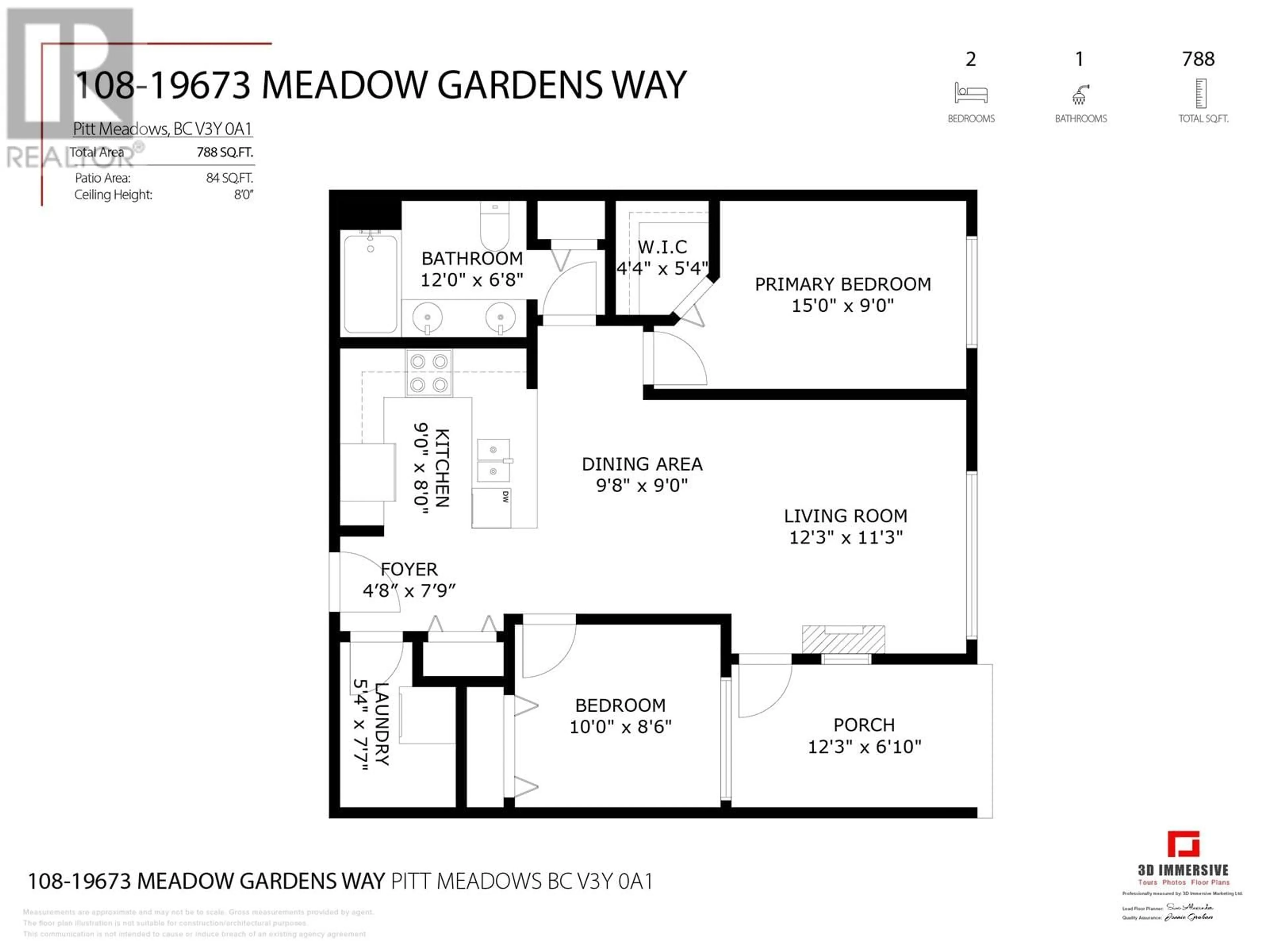 Floor plan for 108 19673 MEADOW GARDENS WAY, Pitt Meadows British Columbia V3Y0A1