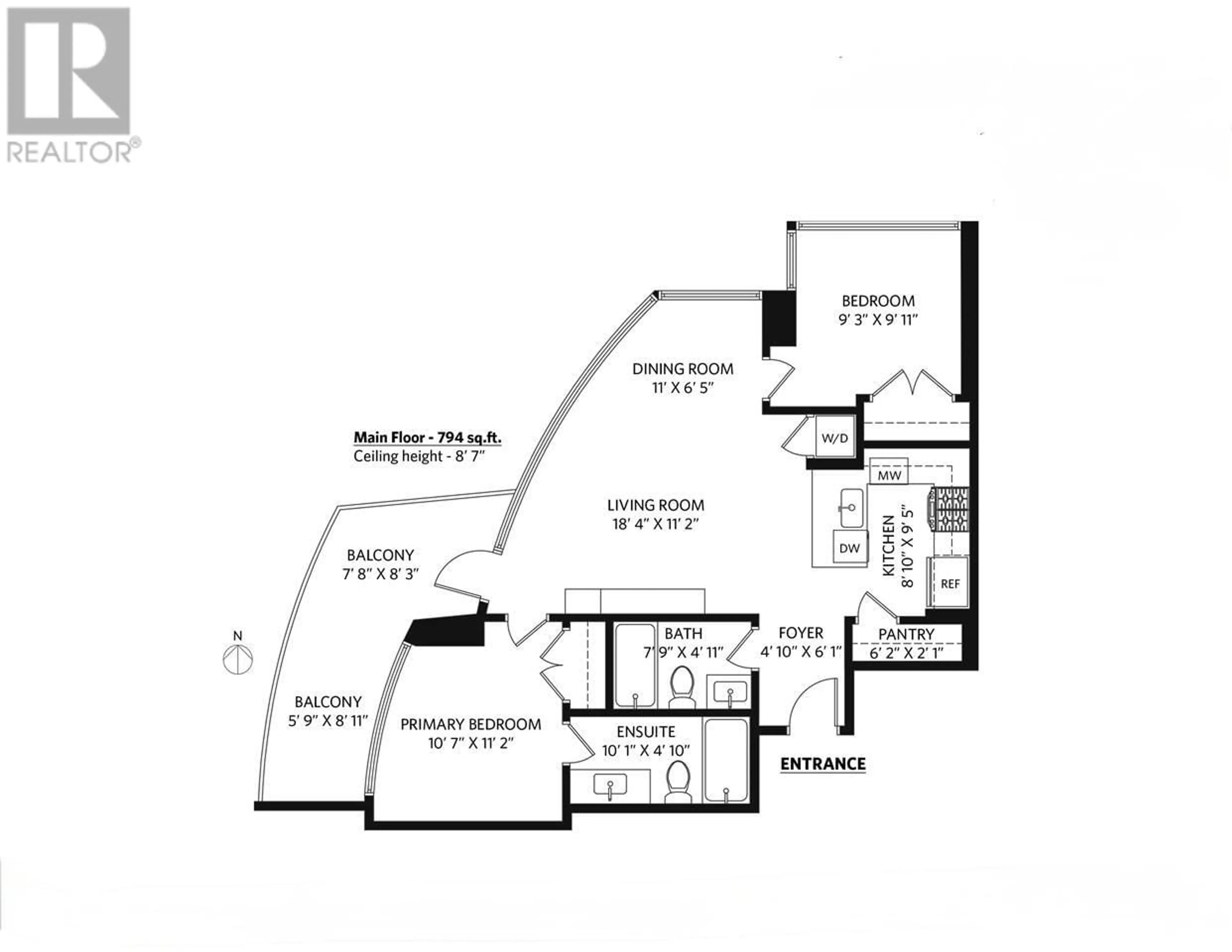 Floor plan for 3503 4900 LENNOX LANE, Burnaby British Columbia V5H0G9