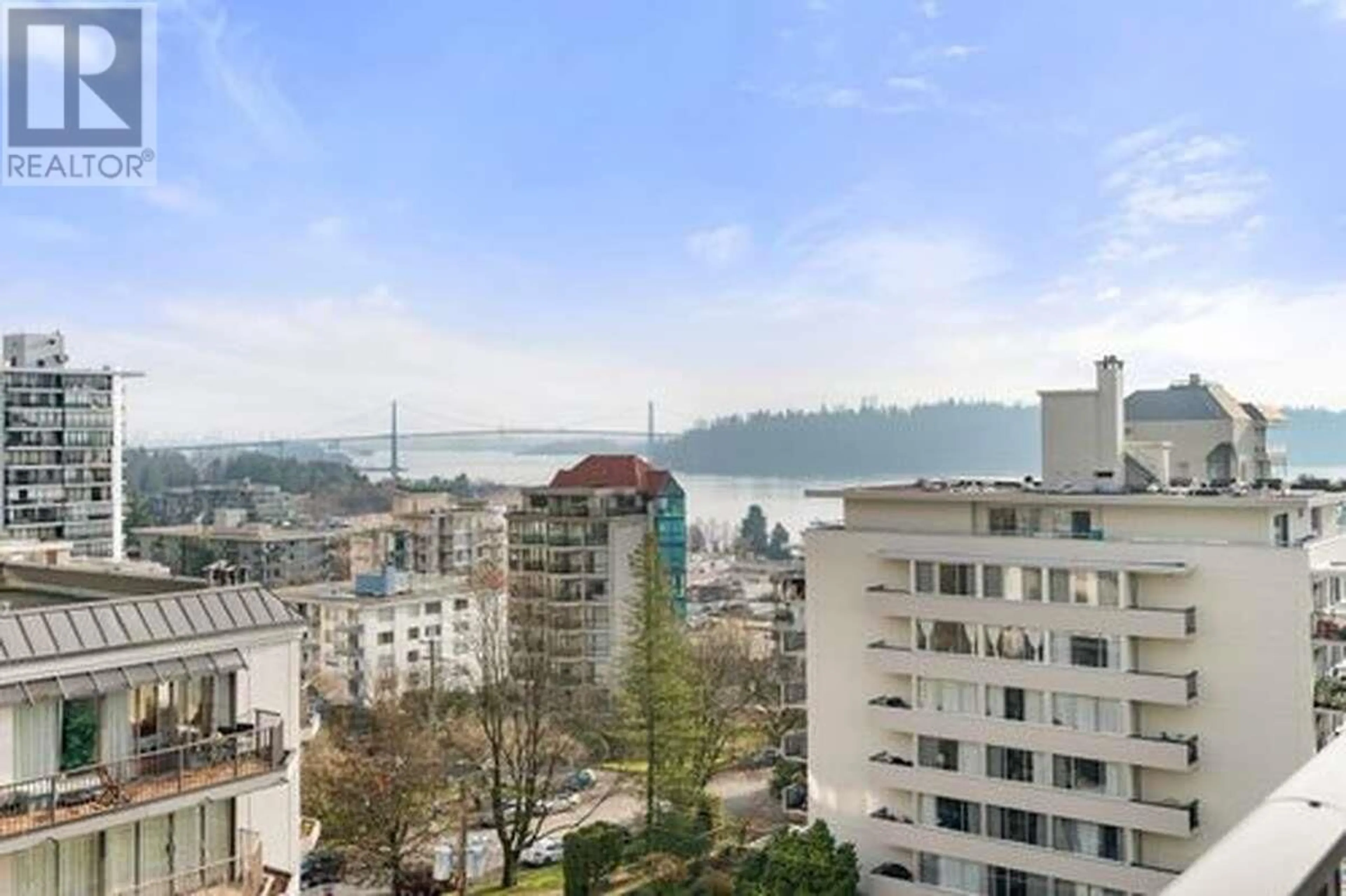 Balcony in the apartment, city buildings view from balcony for 903 1745 ESQUIMALT AVENUE, West Vancouver British Columbia V7V1R7