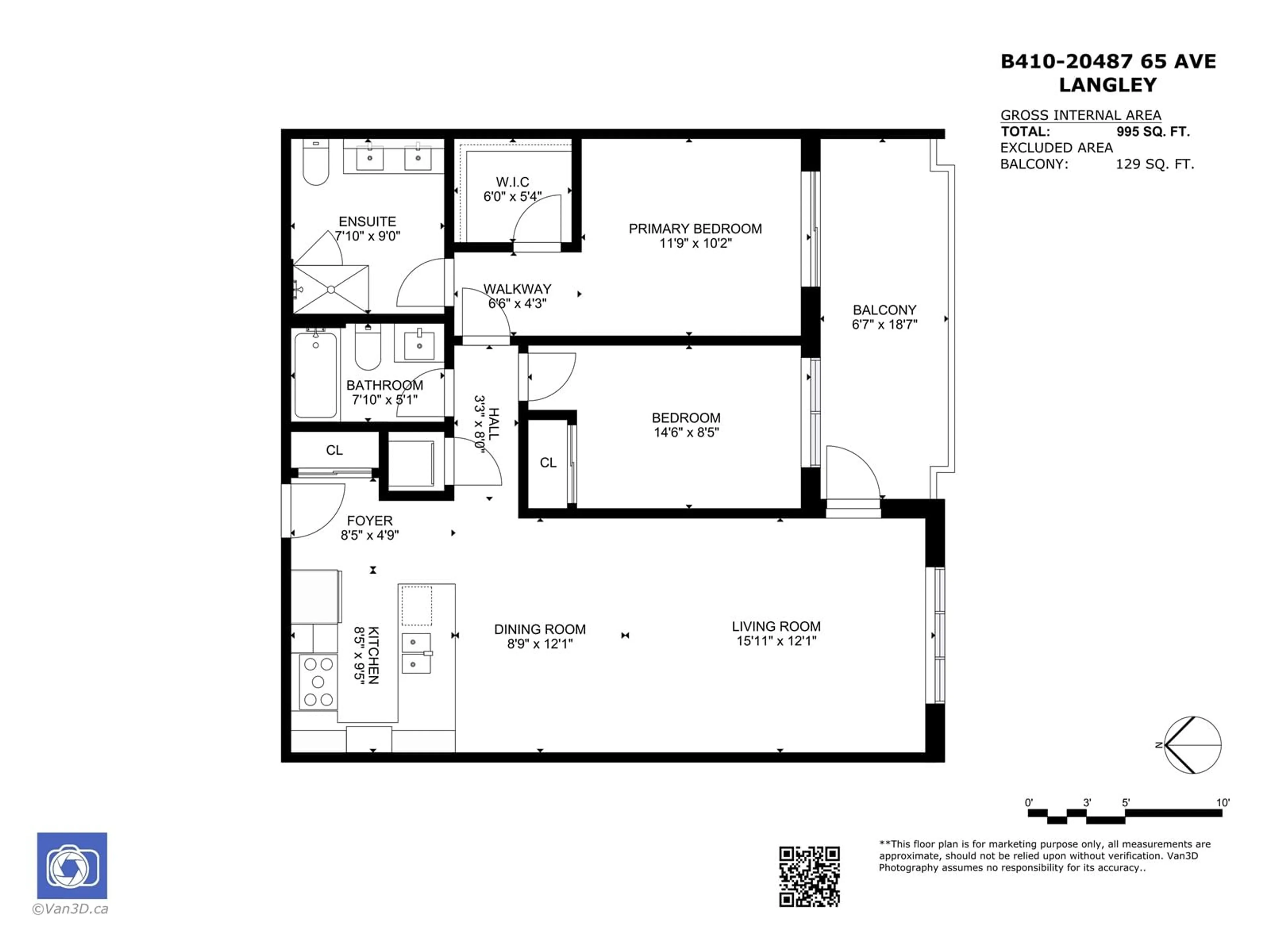 Floor plan for B410 - 20487 65, Langley British Columbia V2Y3K5