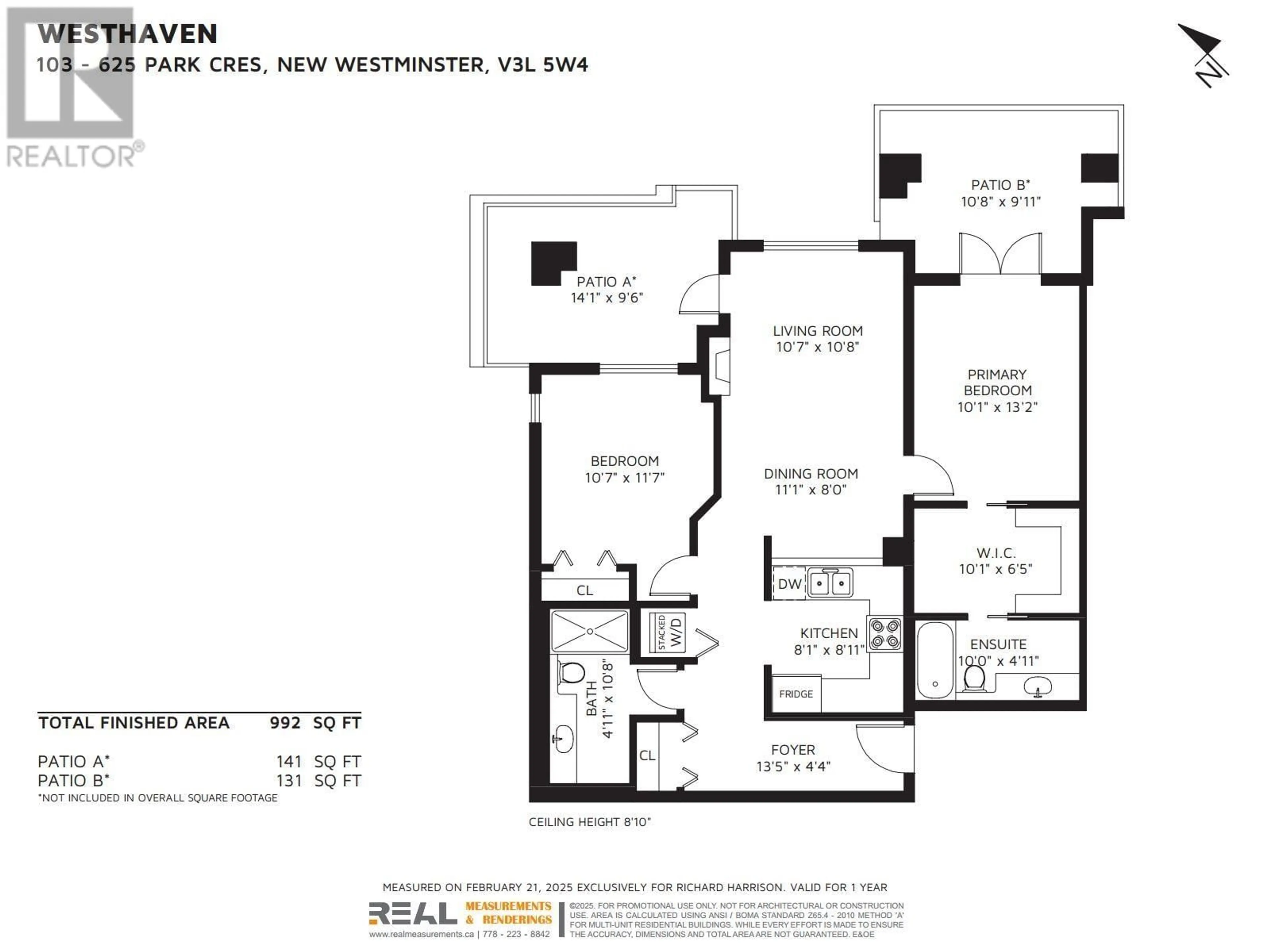 Floor plan for 103 625 PARK CRESCENT, New Westminster British Columbia V3L5W4