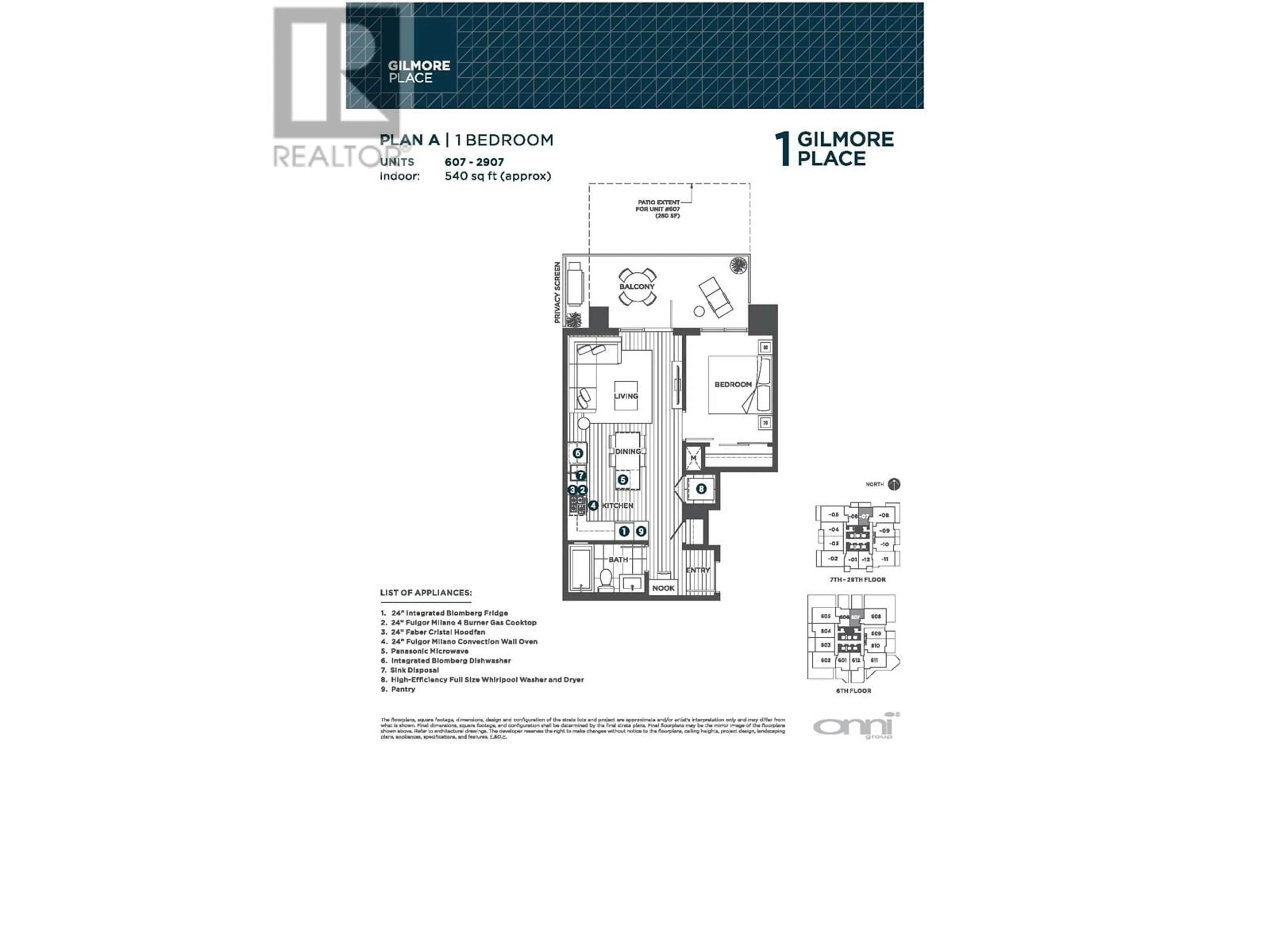 Floor plan for 807 2186 GILMORE AVENUE, Burnaby British Columbia V5C0N7