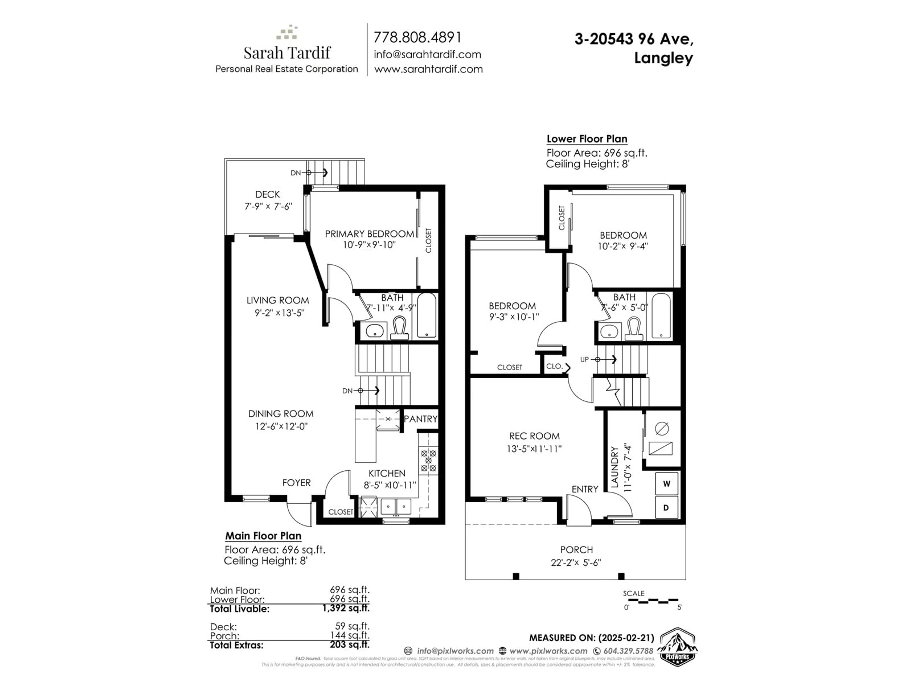 Floor plan for 3 20543 96 AVENUE, Langley British Columbia V1M3W3