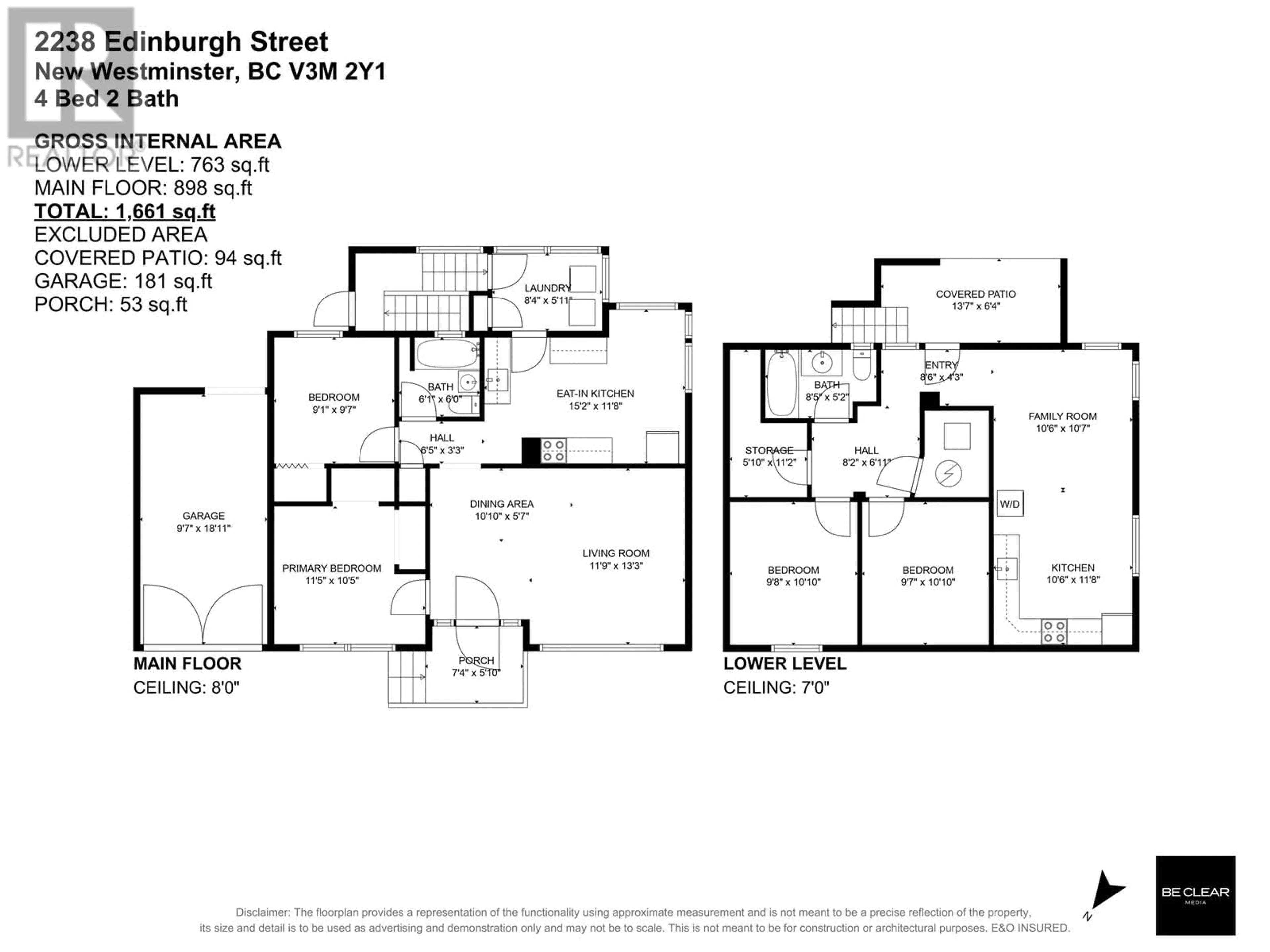 Floor plan for 2238 EDINBURGH STREET, New Westminster British Columbia V3M2Y1