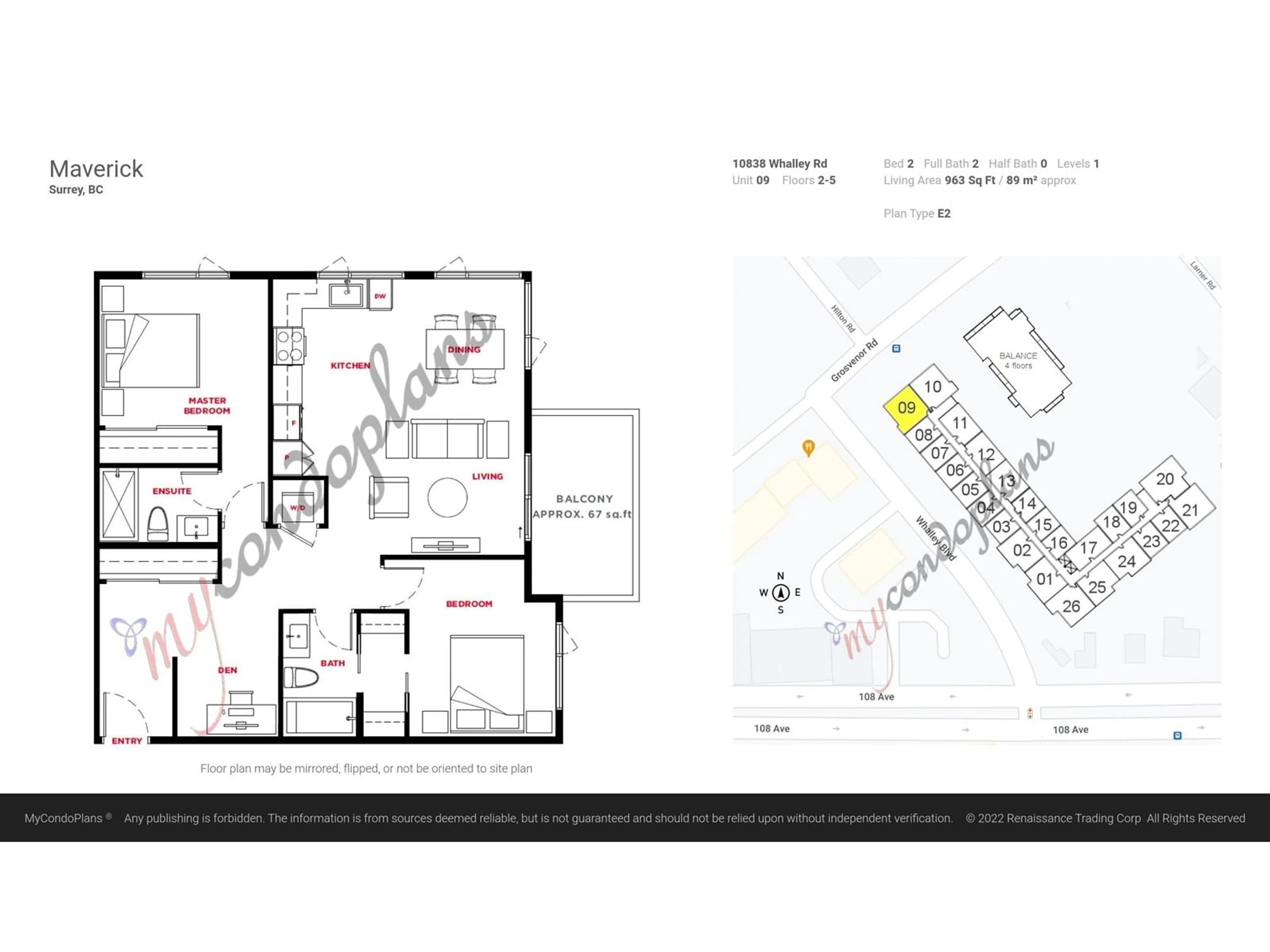 Floor plan for 409 - 10838 WHALLEY, Surrey British Columbia V3R0G8