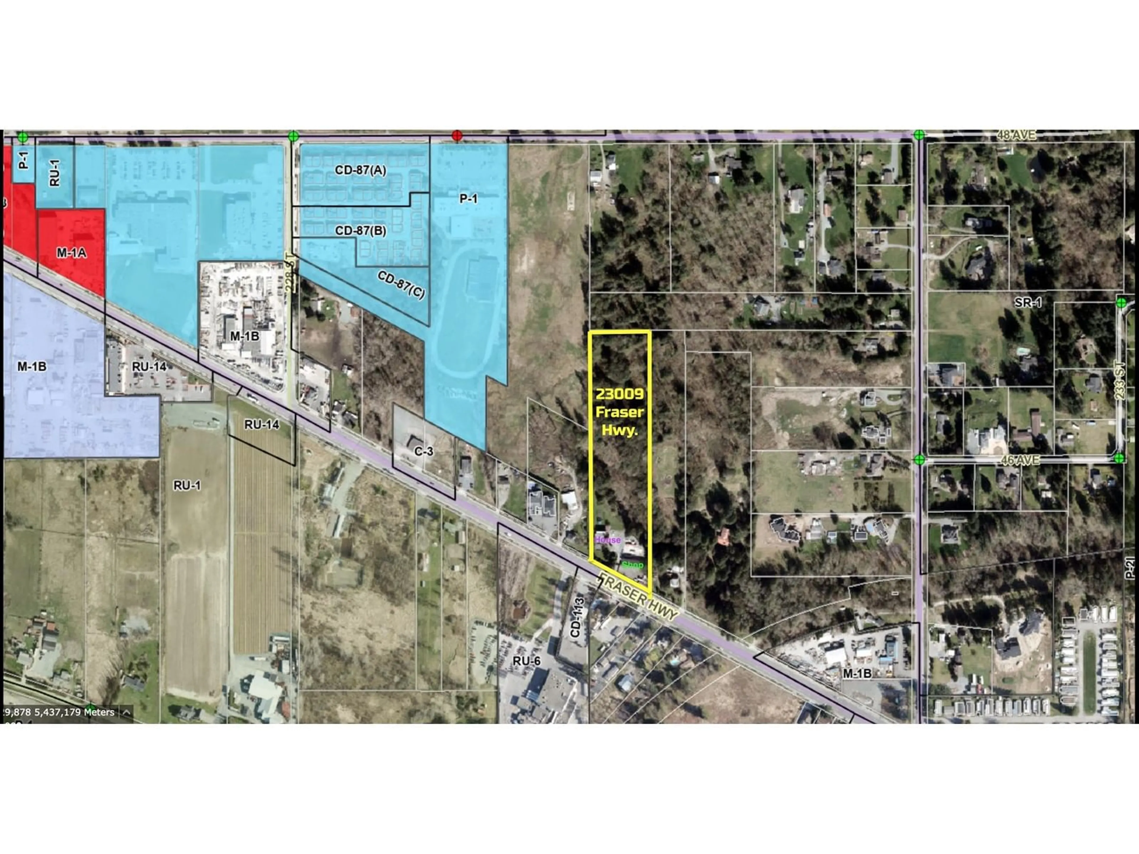 Picture of a map for 23009 FRASER, Langley British Columbia V2Z2T2