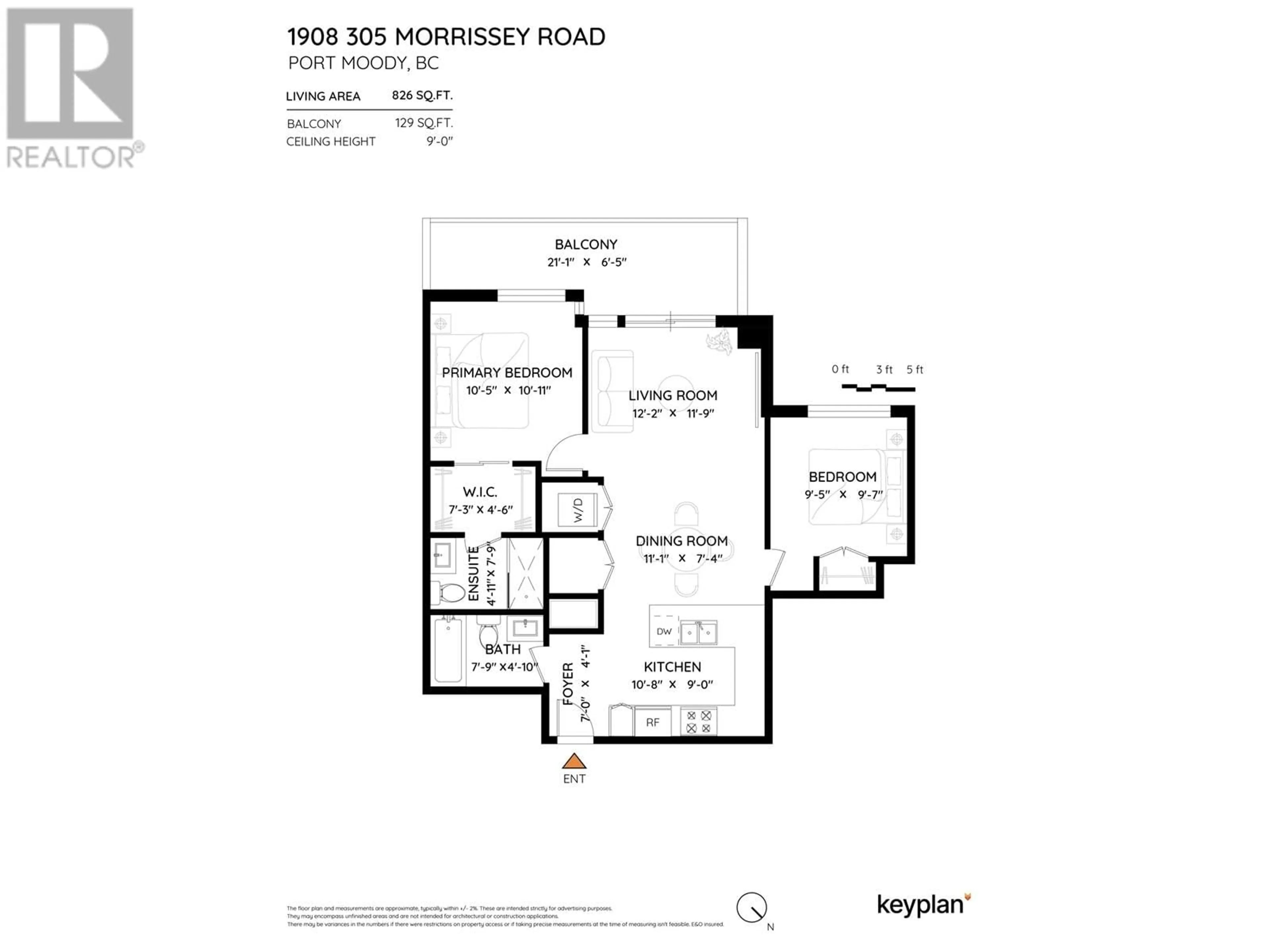 Floor plan for 1908 305 MORRISSEY ROAD, Port Moody British Columbia V3H0M3