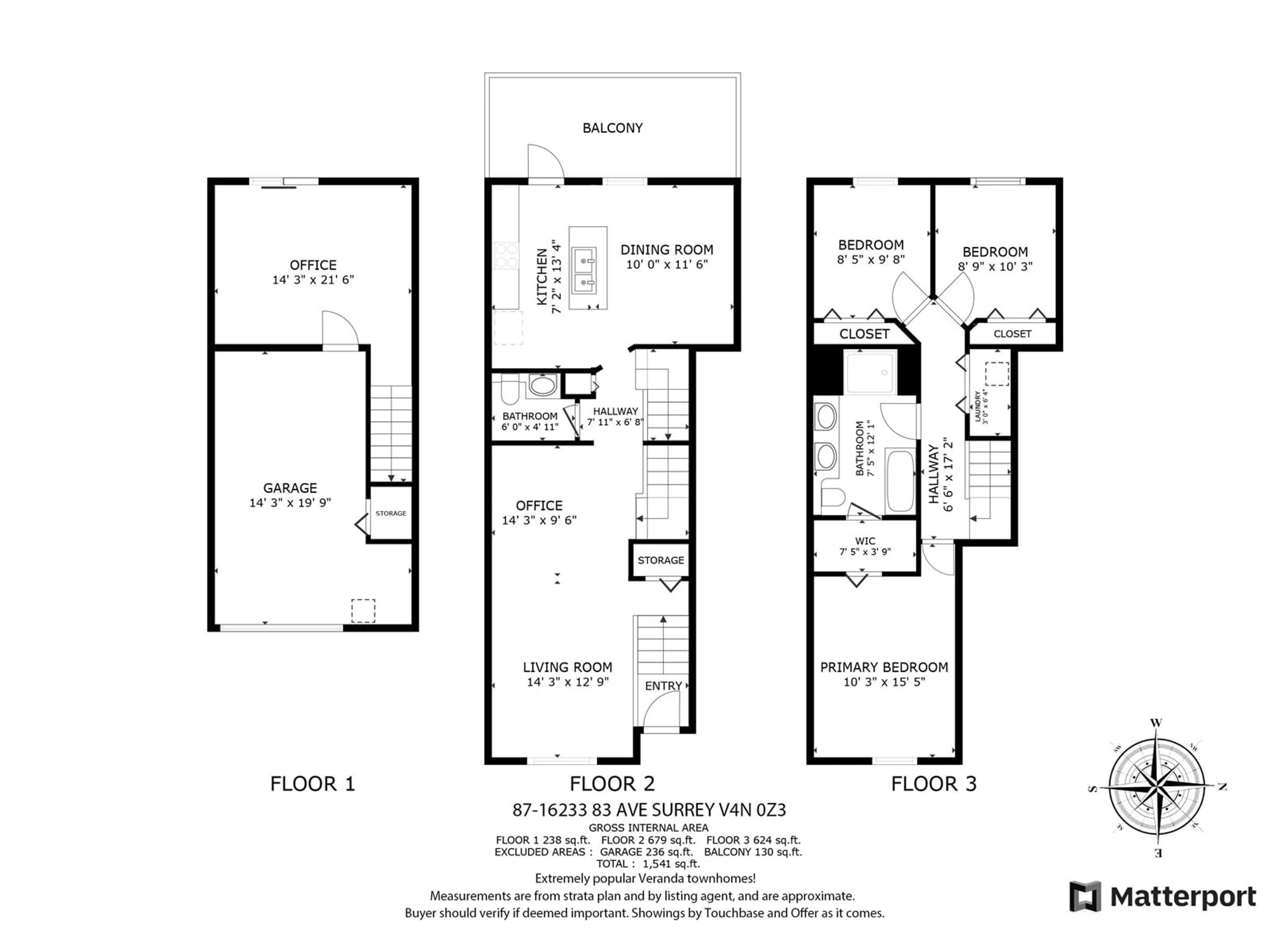 Floor plan for 87 - 16233 83, Surrey British Columbia V4N0Z3