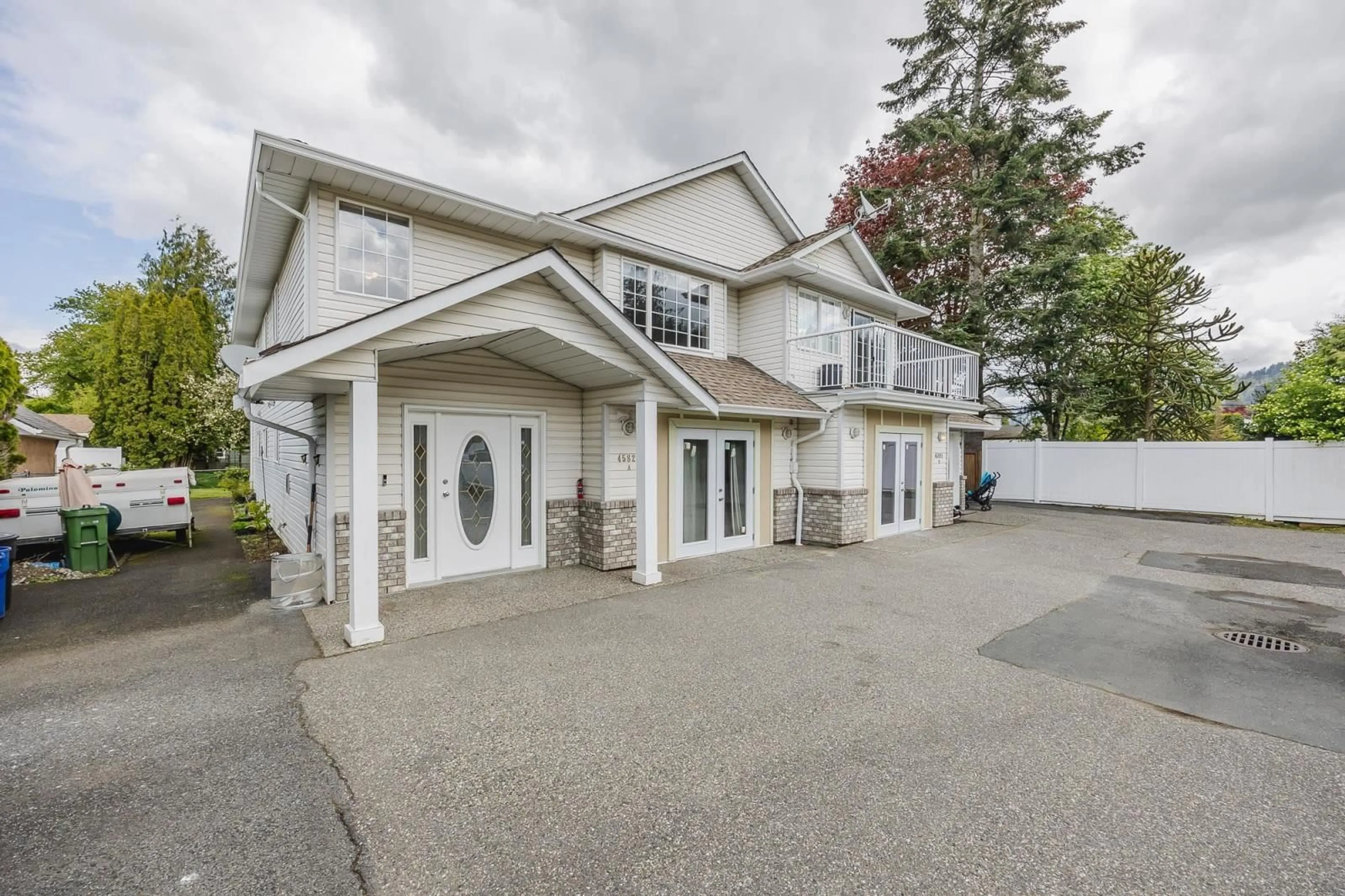 A pic from outside/outdoor area/front of a property/back of a property/a pic from drone, street for 1 & 2 - 45821 THOMAS ROAD, Chilliwack British Columbia V2R1B8