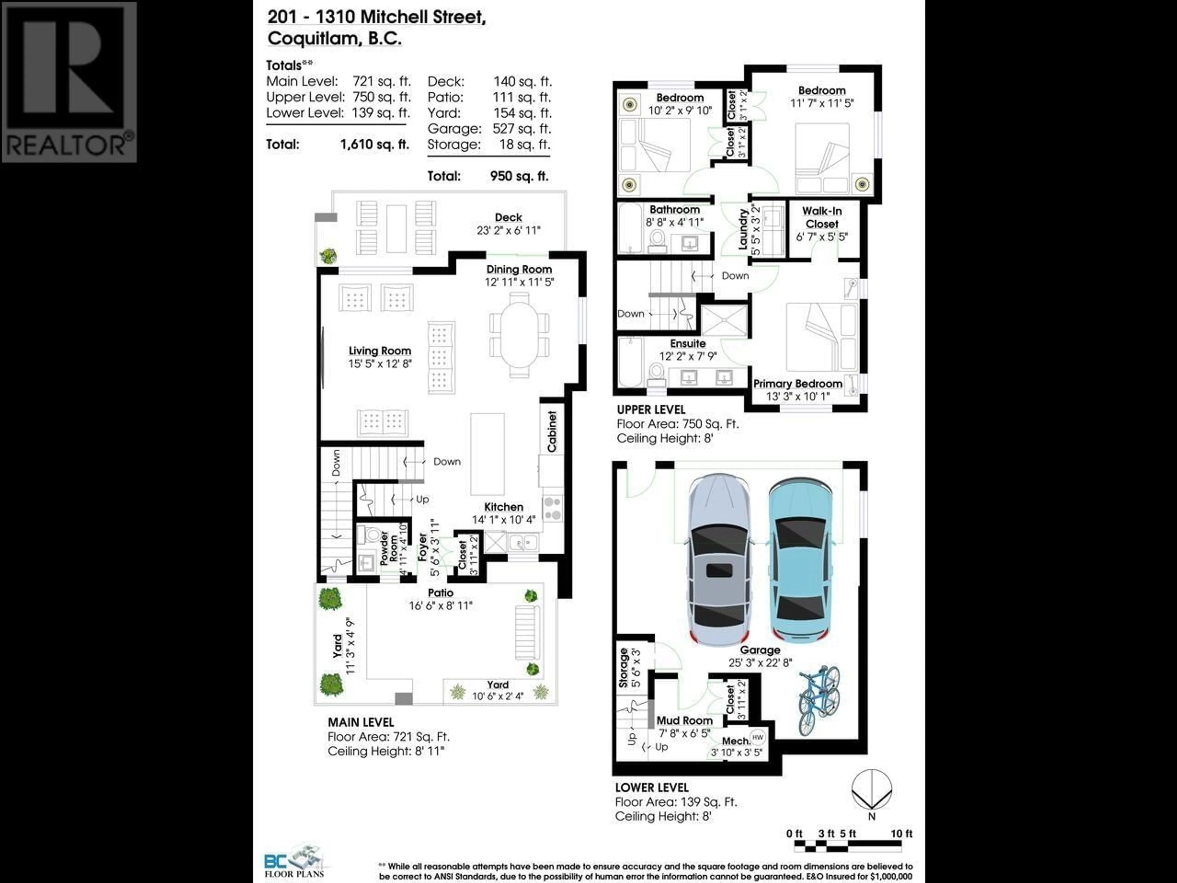 Floor plan for 201 1310 MITCHELL STREET, Coquitlam British Columbia V3E0T9