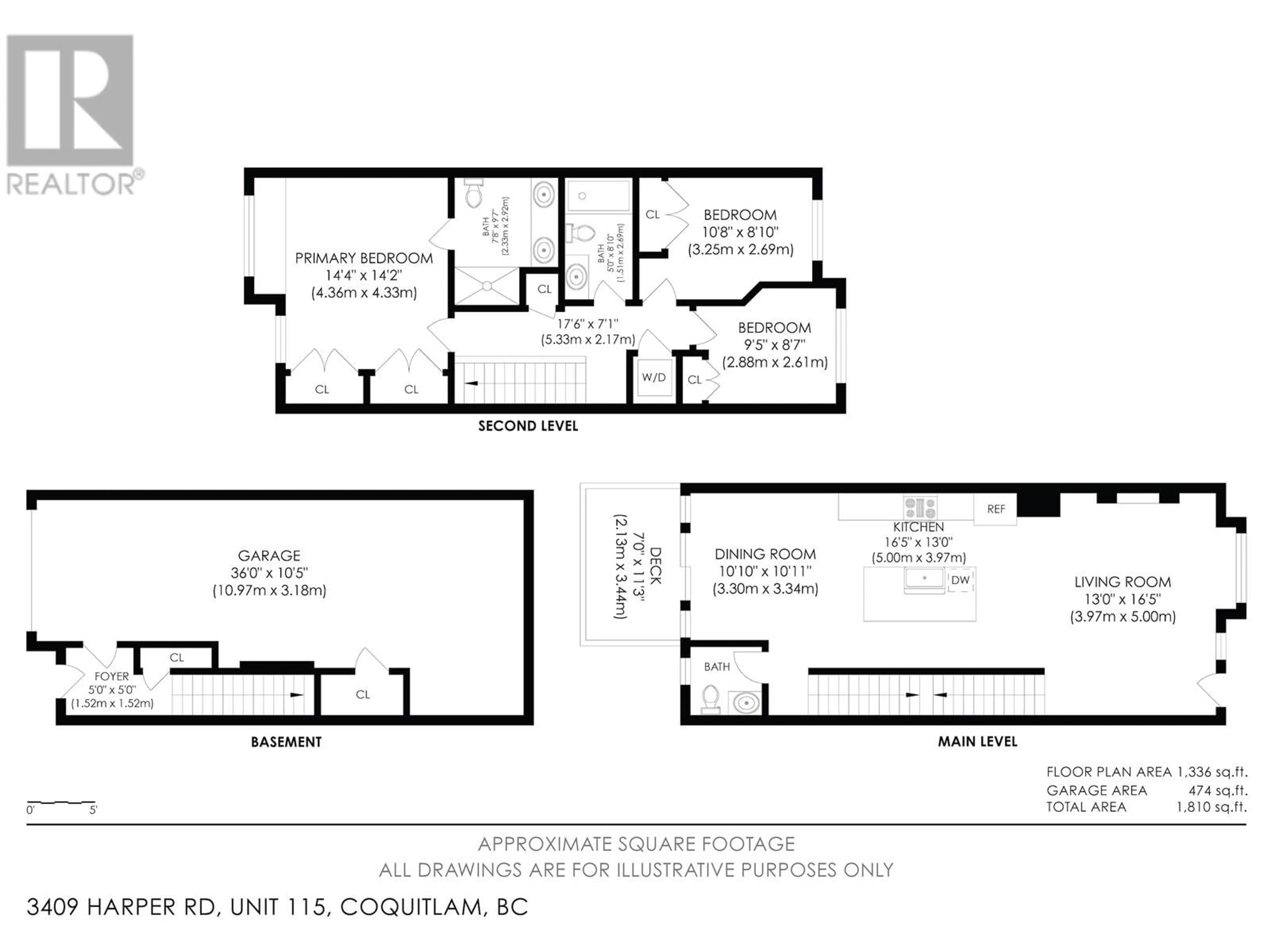 Floor plan for 115 3409 HARPER ROAD, Coquitlam British Columbia V3E3H1