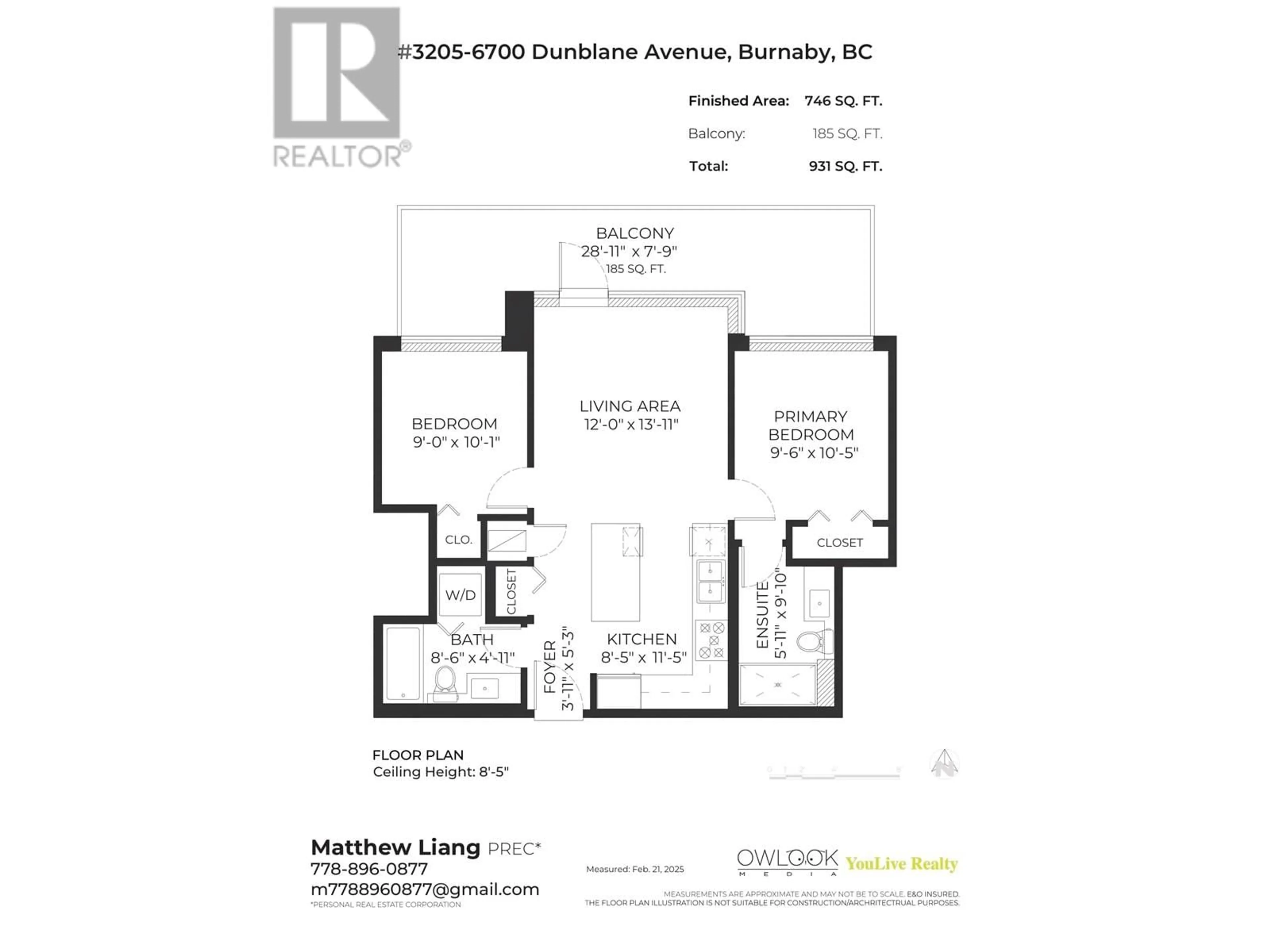 Floor plan for 3205 6700 DUNBLANE AVENUE, Burnaby British Columbia V5H0J3