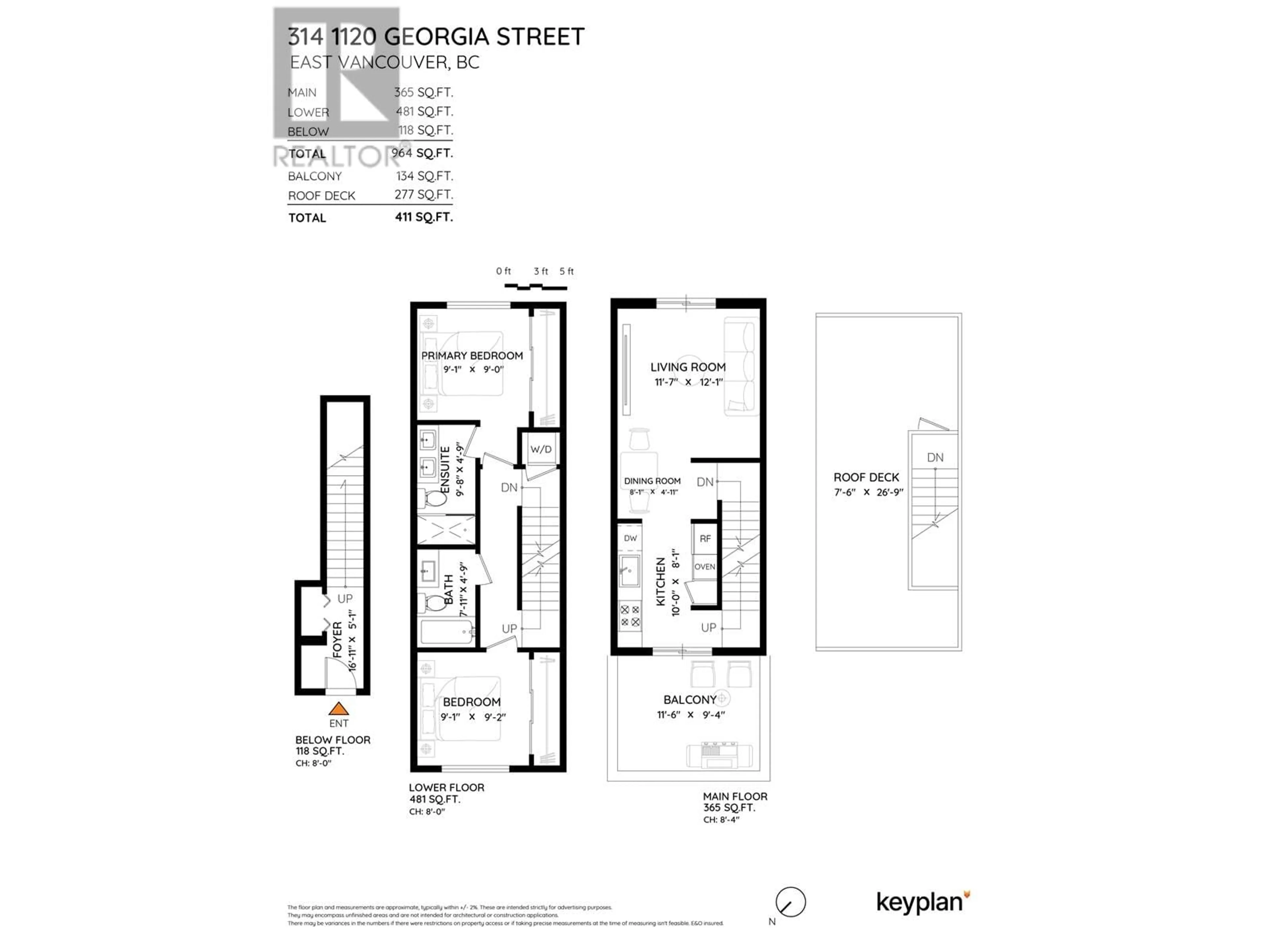 Floor plan for 314 - 1120 GEORGIA STREET, Vancouver British Columbia V6A0K2