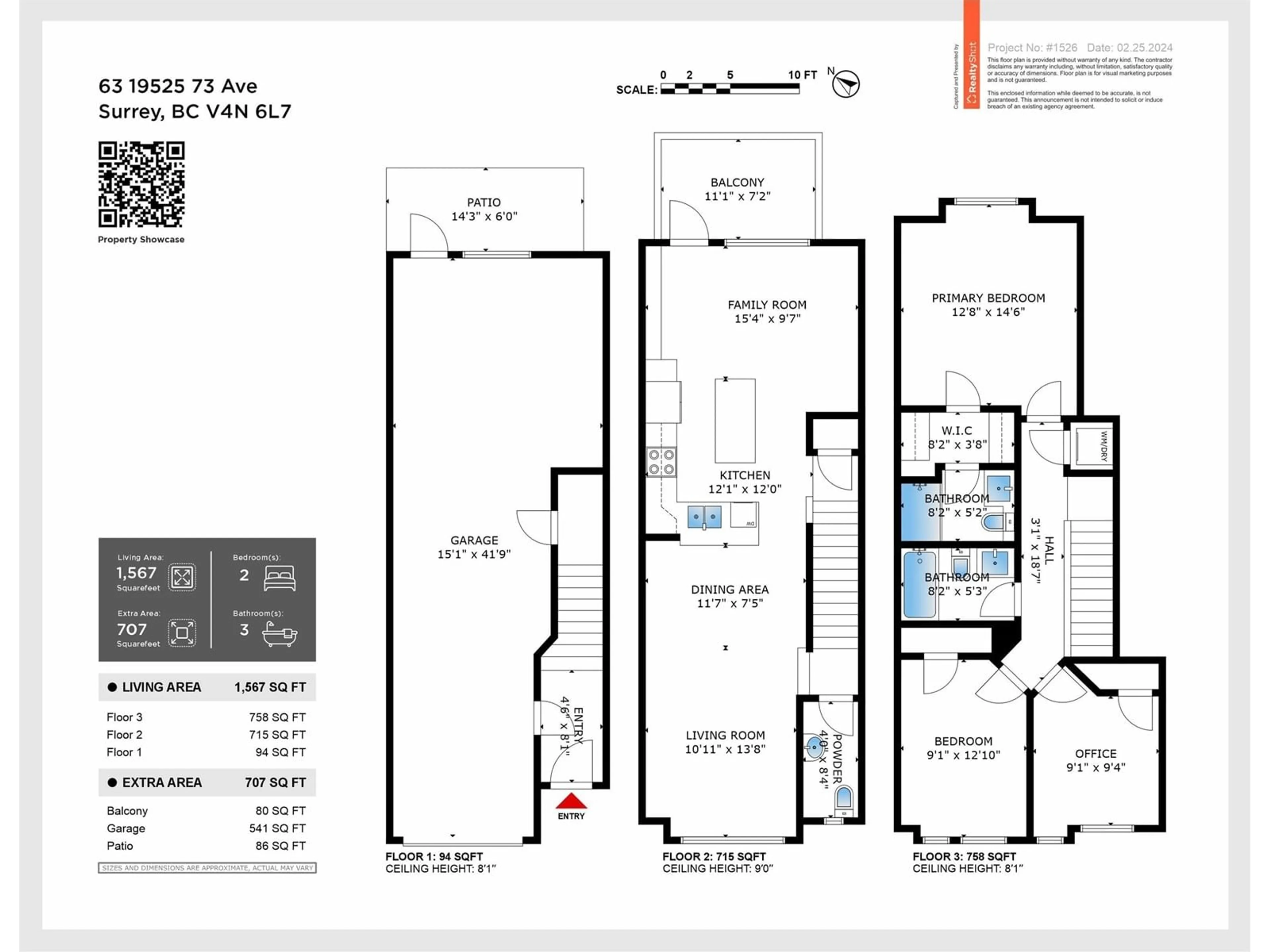 Floor plan for 63 19525 73 AVENUE, Surrey British Columbia V4N6L7