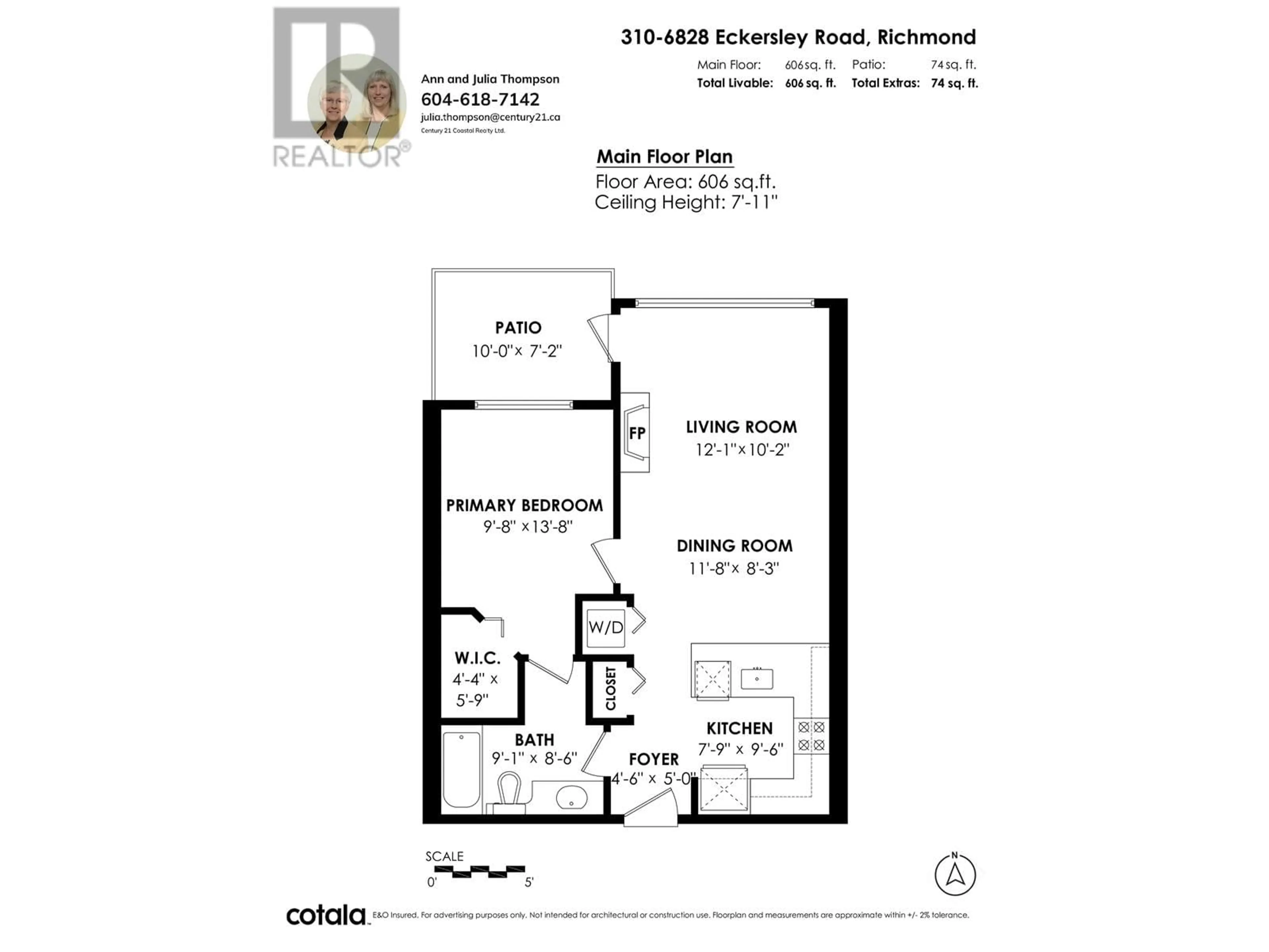 Floor plan for 310 6828 ECKERSLEY ROAD, Richmond British Columbia V6Y0E8