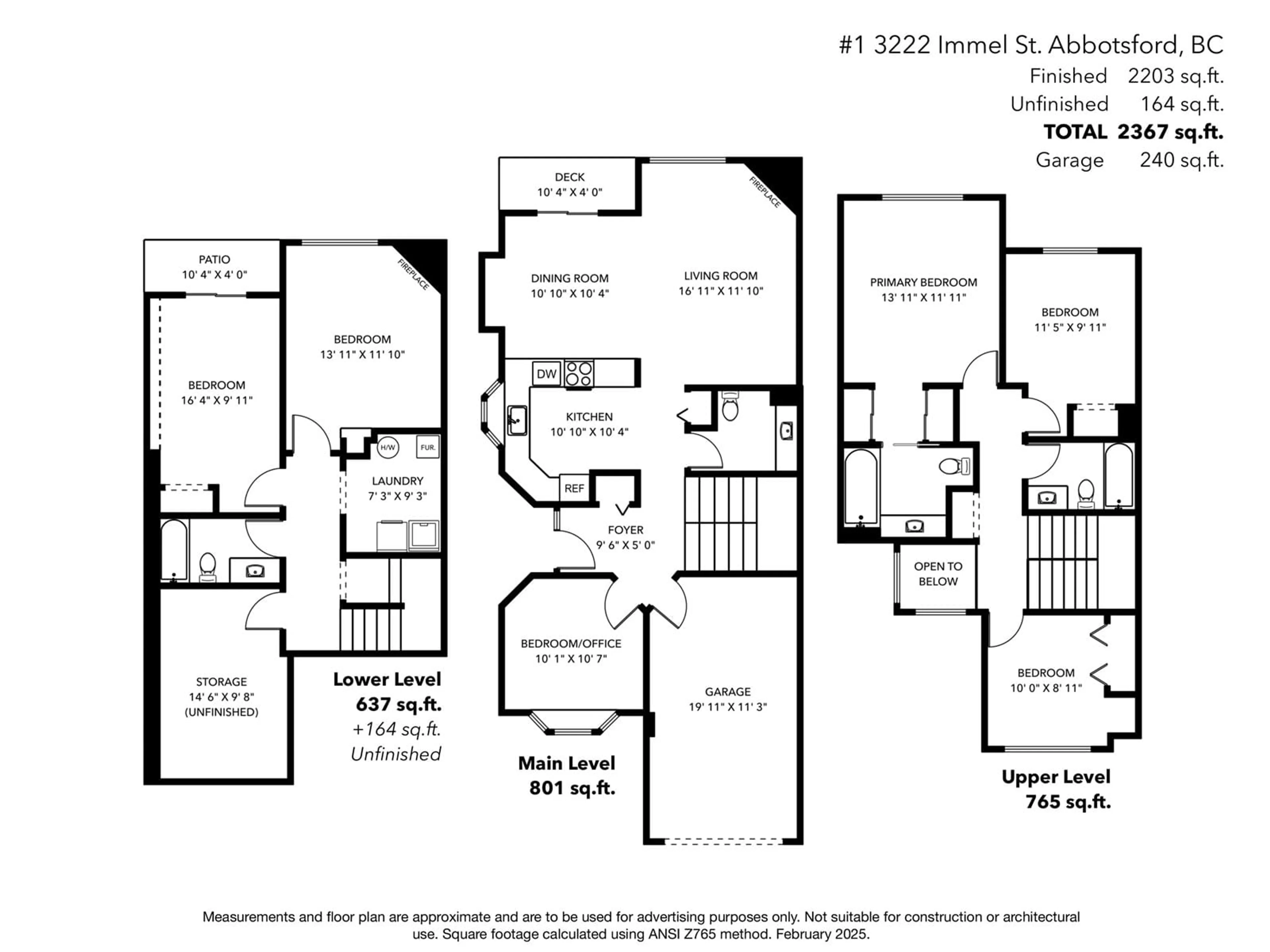 Floor plan for 1 3222 IMMEL STREET, Abbotsford British Columbia V2S4L2