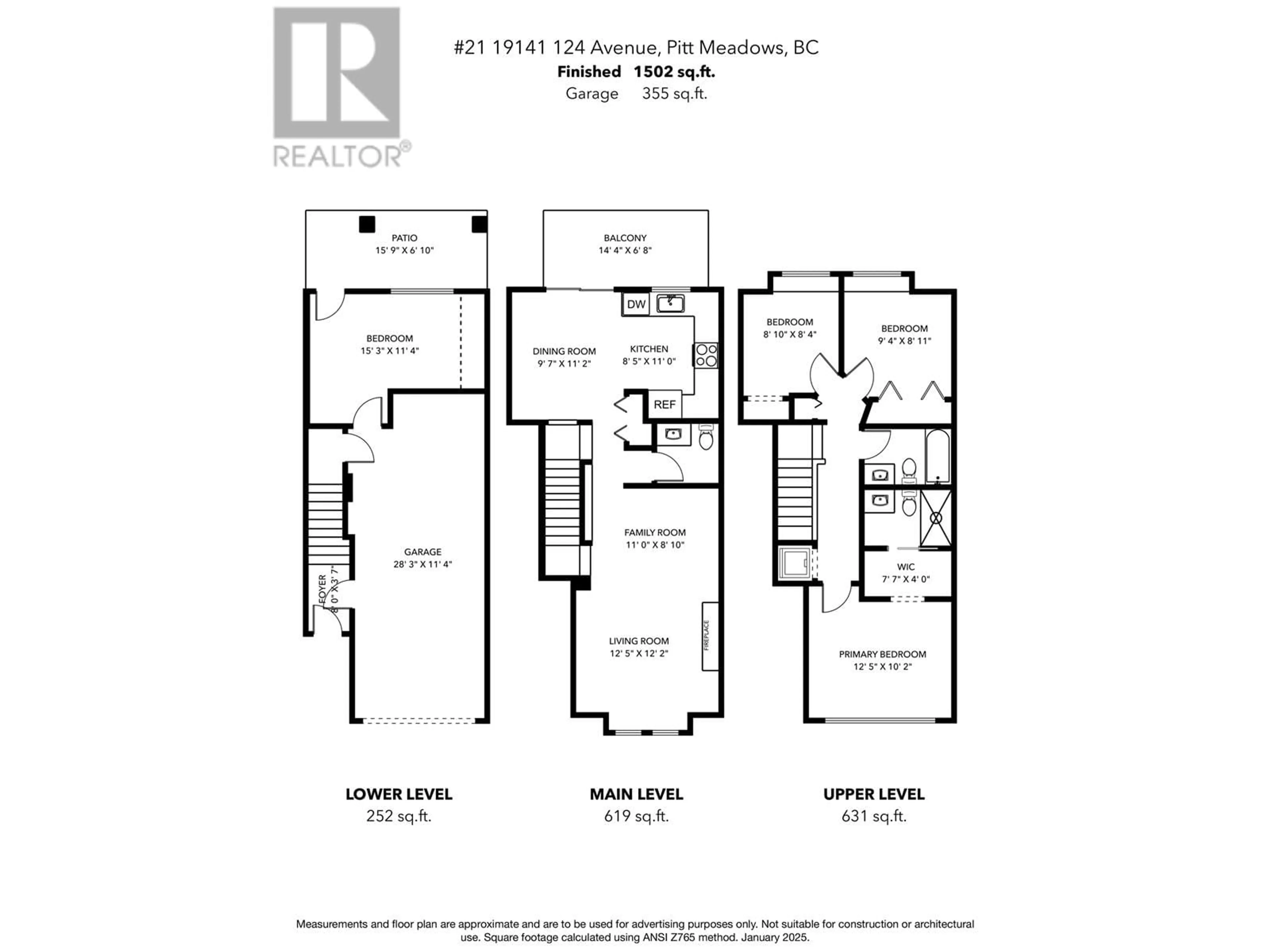 Floor plan for 21 19141 124 AVENUE, Pitt Meadows British Columbia V3Y2V6