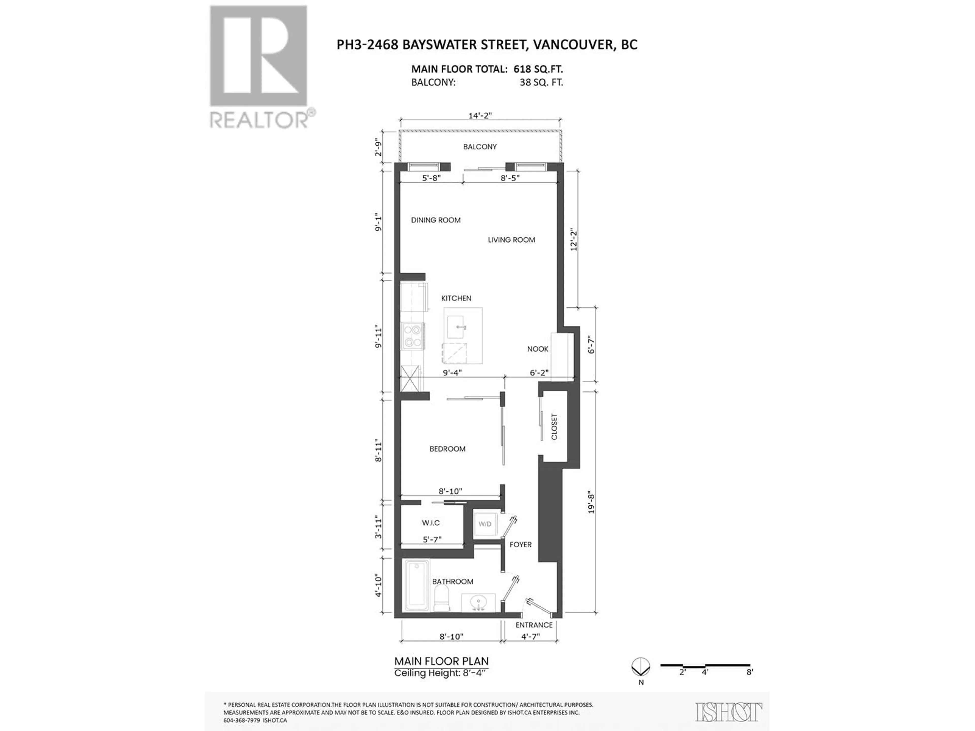 Floor plan for PH3 2468 BAYSWATER STREET, Vancouver British Columbia V6K4B3