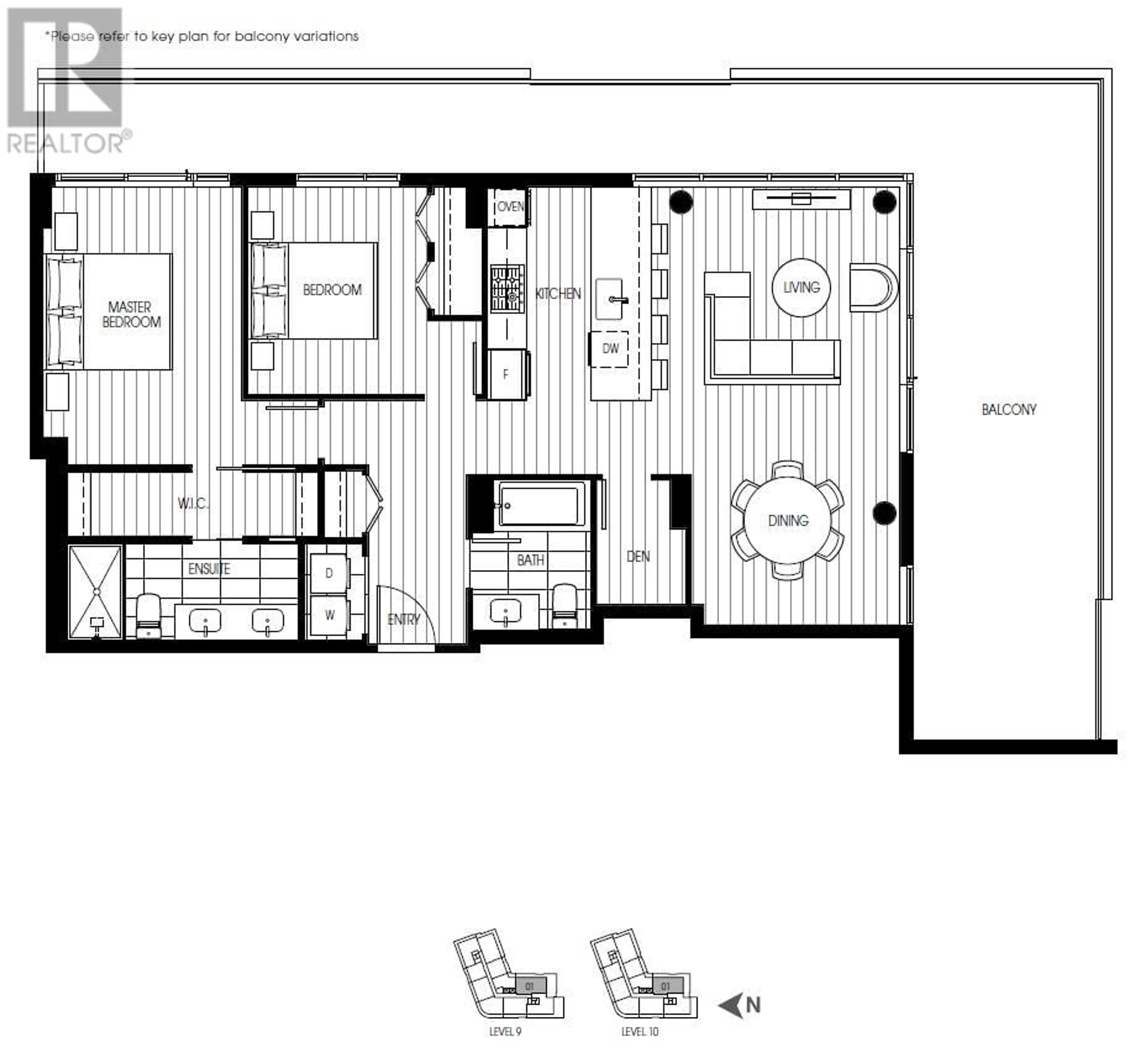 Floor plan for 1001 - 5766 GILBERT ROAD, Richmond British Columbia V6X1B7