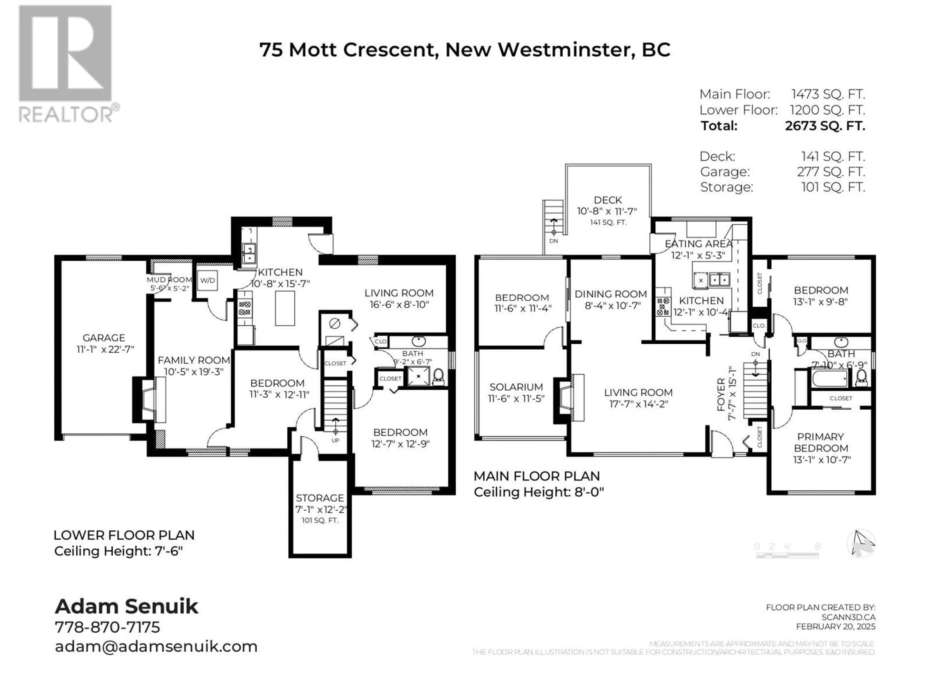 Floor plan for 75 MOTT CRESCENT, New Westminster British Columbia V3L4L8