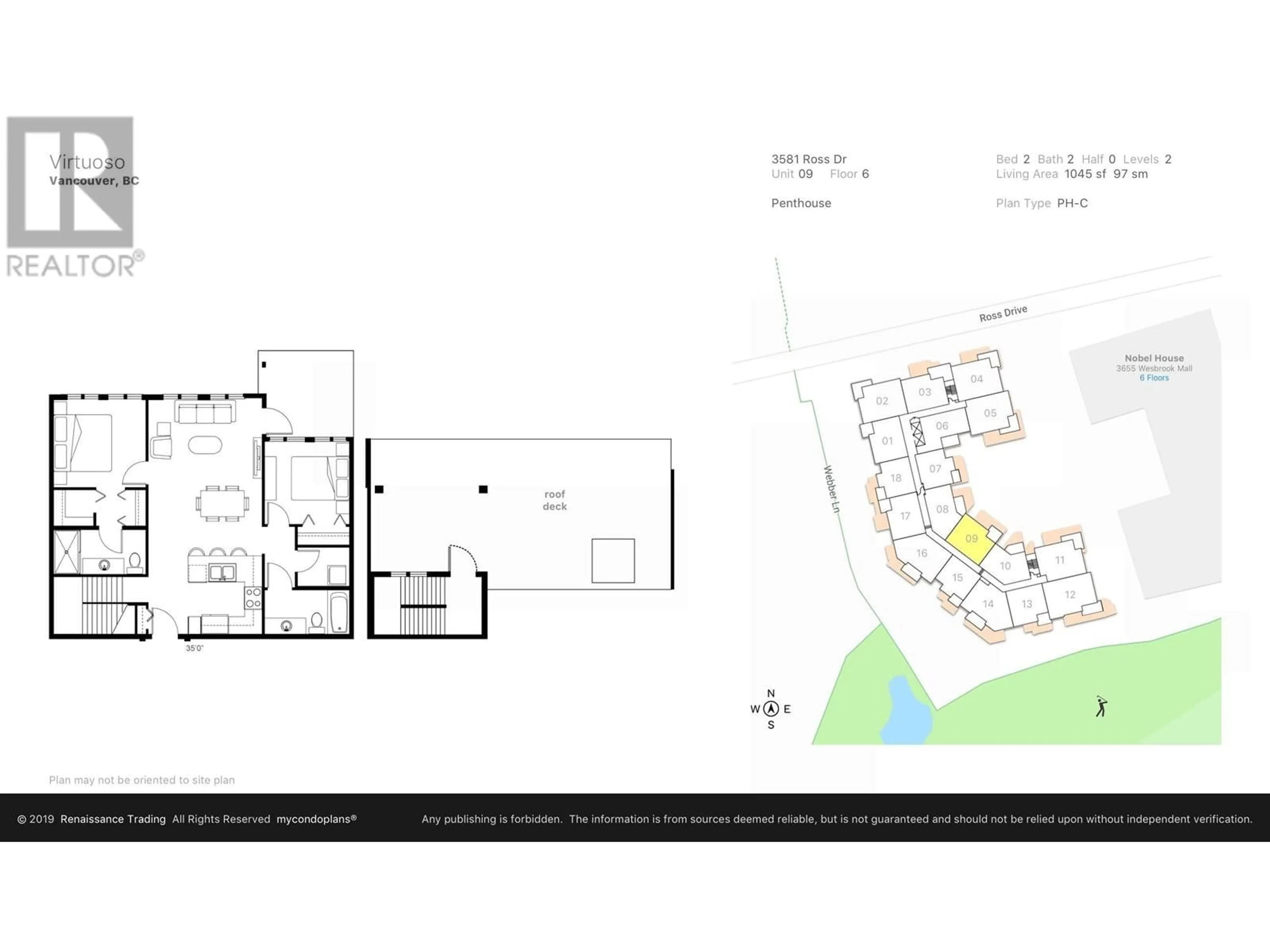 Floor plan for PH9 3581 ROSS DRIVE, Vancouver British Columbia V6S0K5