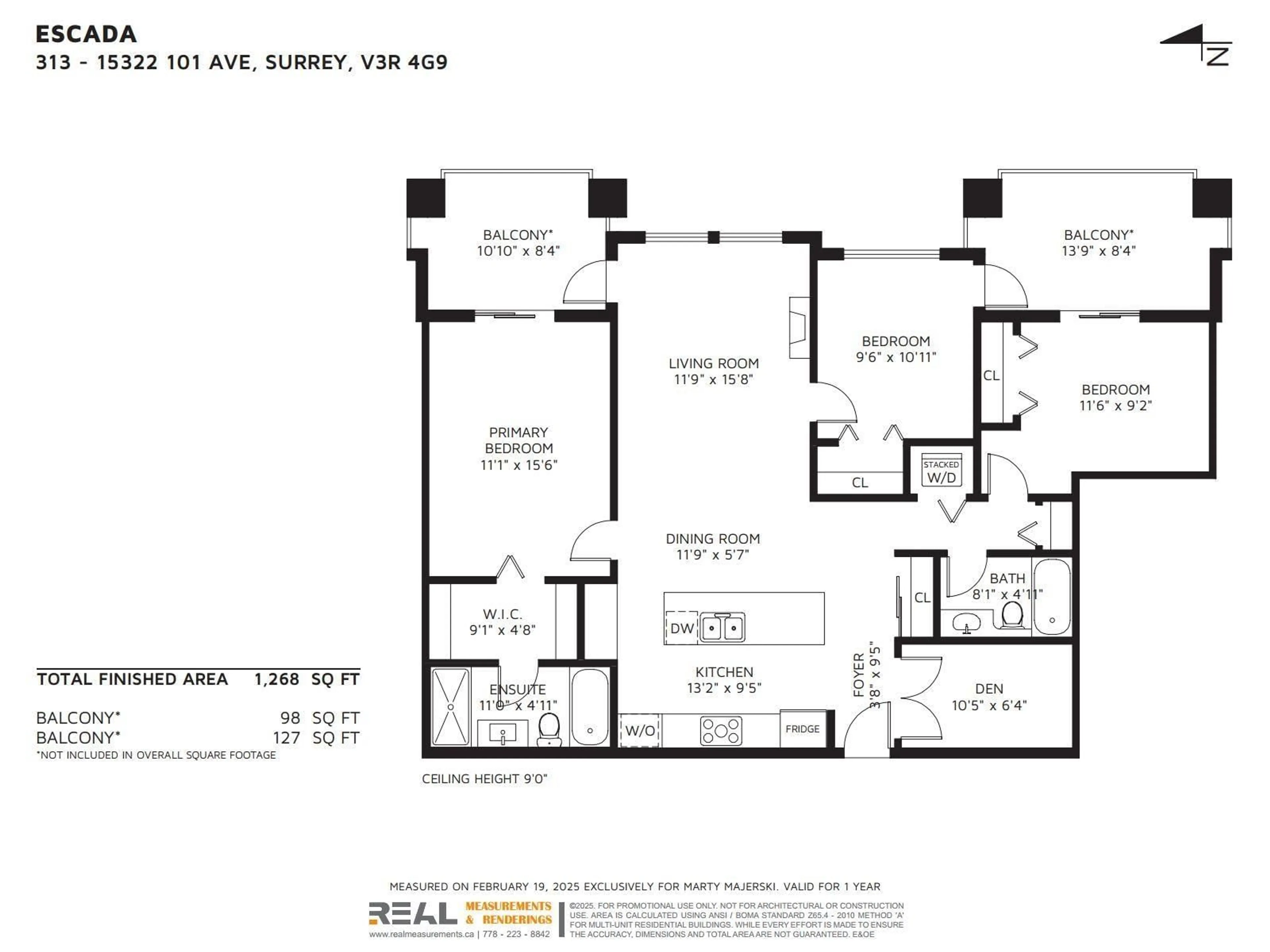 Floor plan for 313 15322 101 AVENUE, Surrey British Columbia V3R4G9