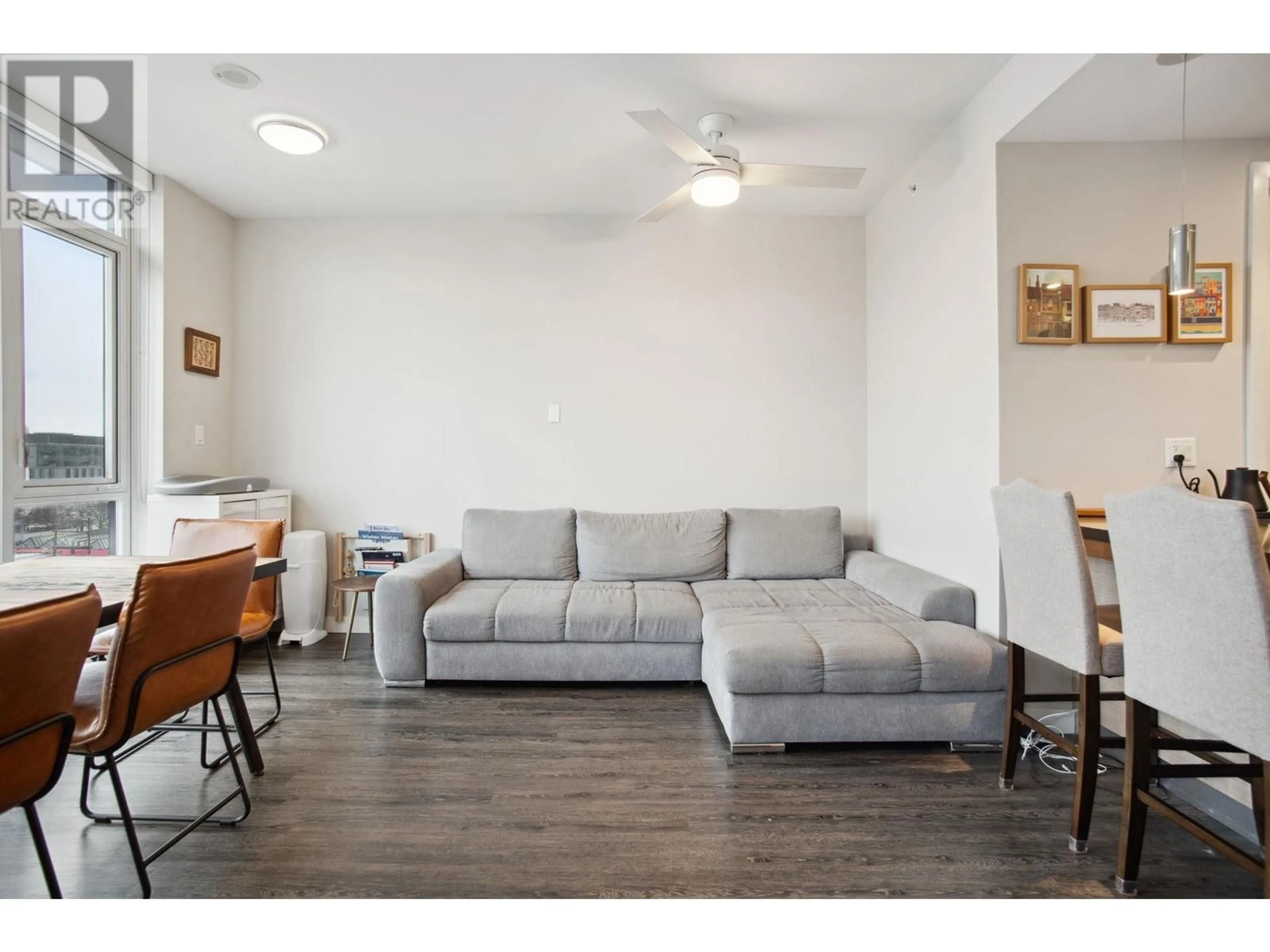 Living room with furniture, wood/laminate floor for 701 1788 ONTARIO STREET, Vancouver British Columbia V5T0G3