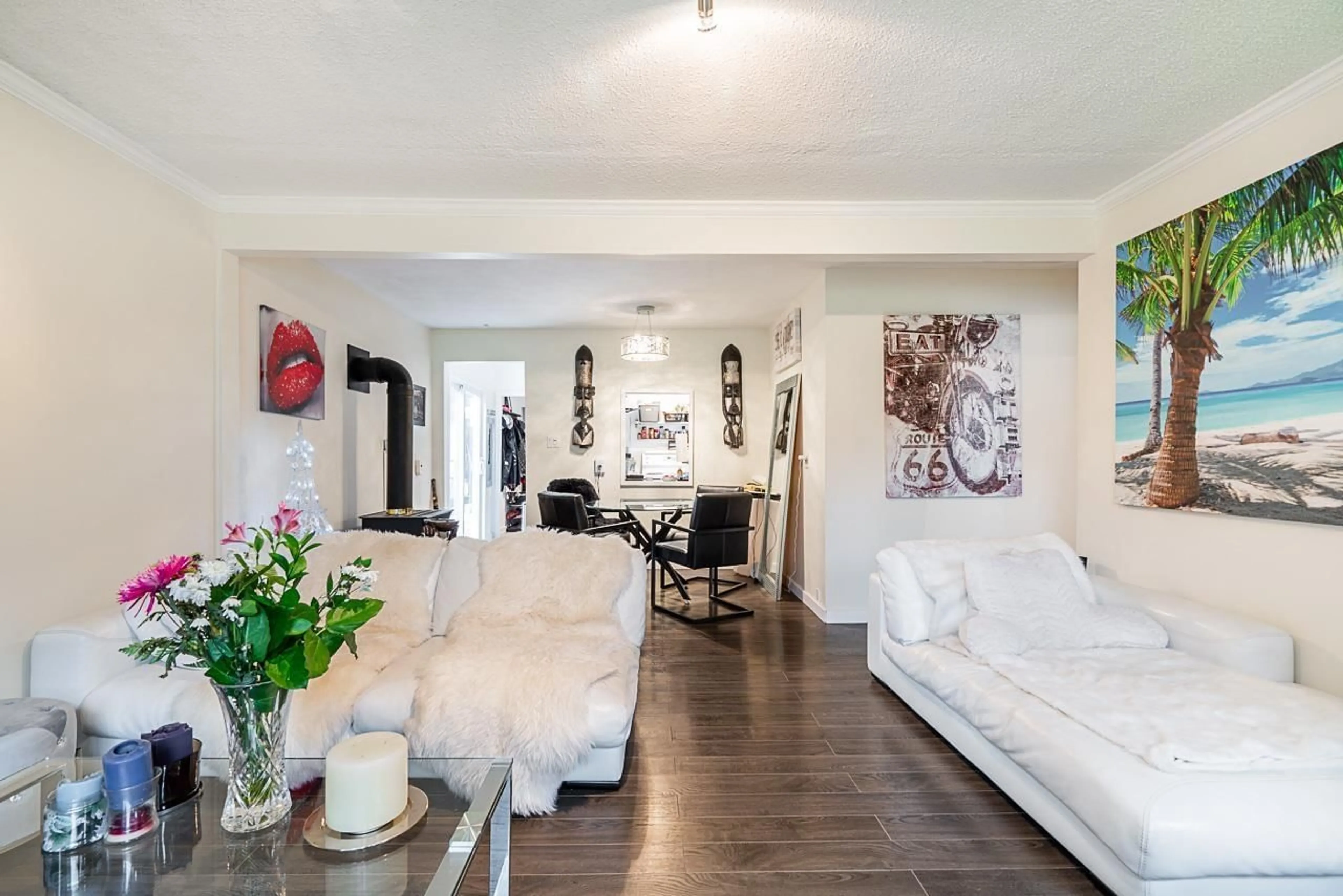 Living room with furniture, wood/laminate floor for 3742 204 STREET, Langley British Columbia V3A1X4