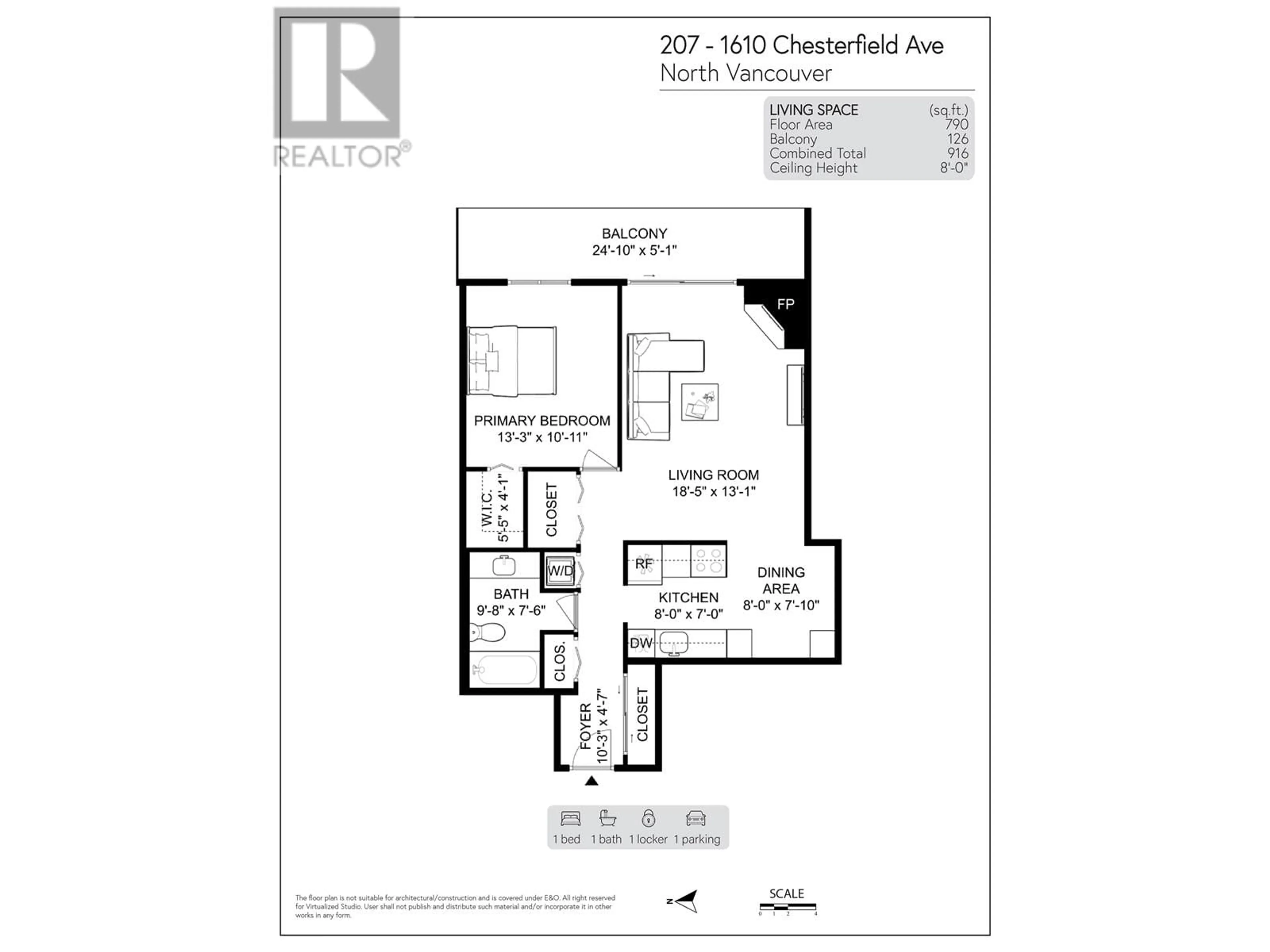 Floor plan for 207 1610 CHESTERFIELD AVENUE, North Vancouver British Columbia V7N2N7