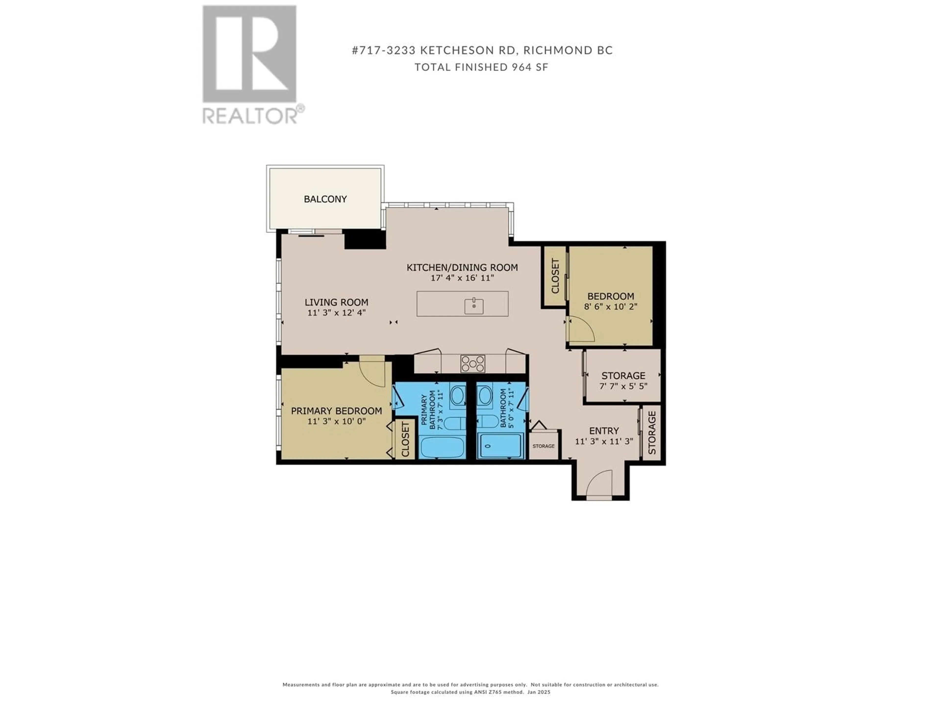 Floor plan for 717 3233 KETCHESON ROAD, Richmond British Columbia V6X0R3