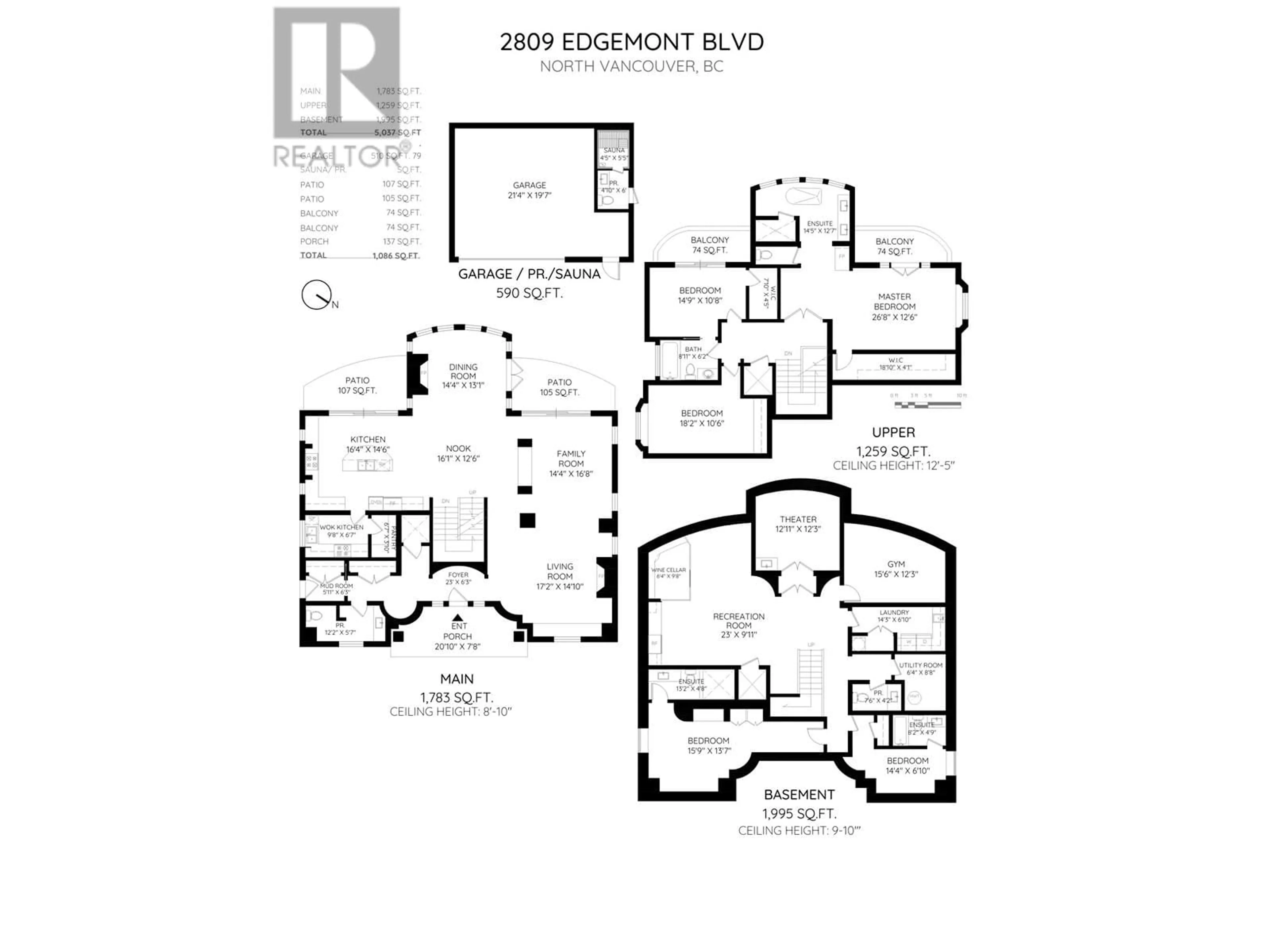 Floor plan for 2809 EDGEMONT BOULEVARD, North Vancouver British Columbia V7R2N3