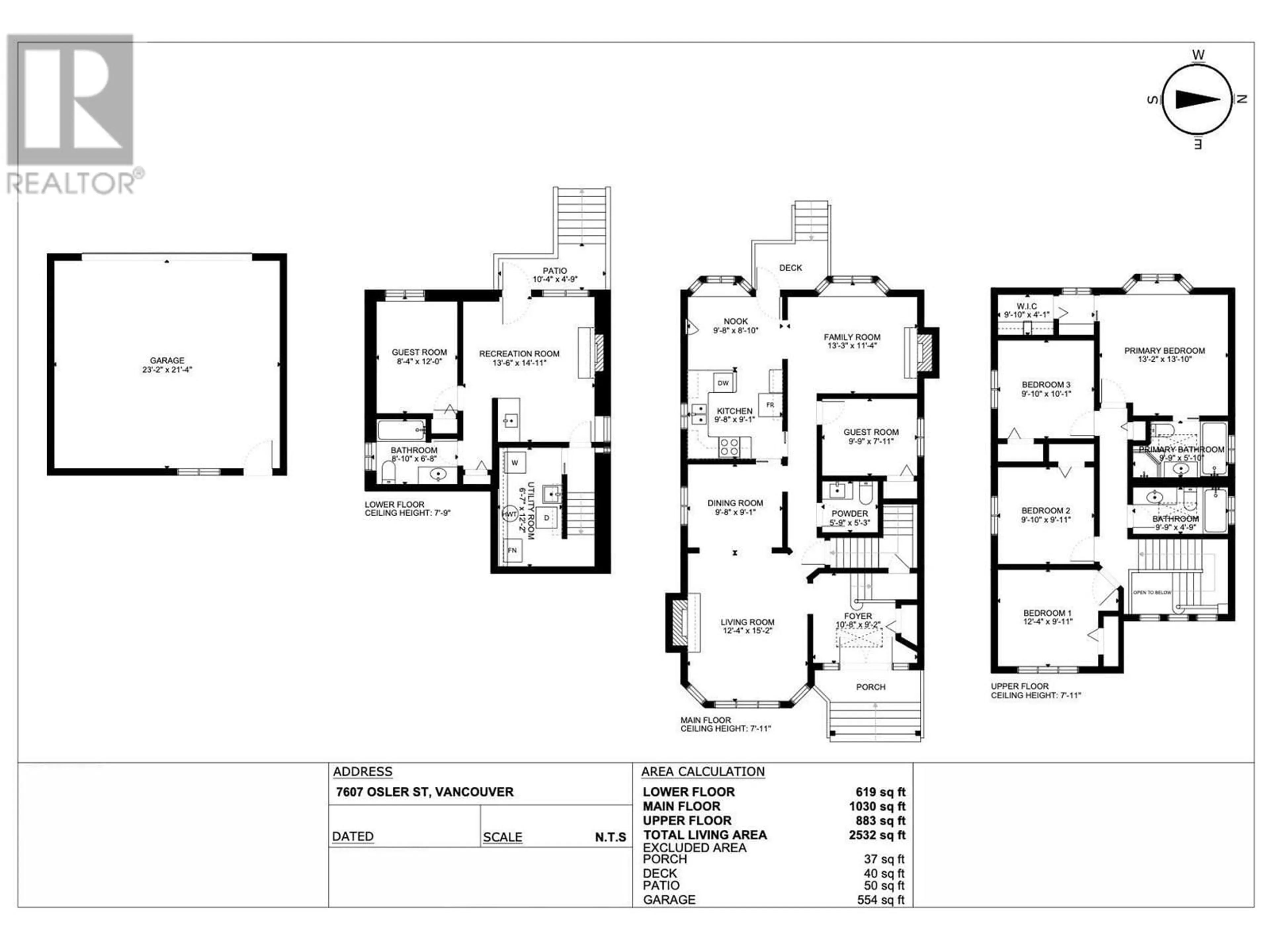 Floor plan for 7607 OSLER STREET, Vancouver British Columbia V6P4C8