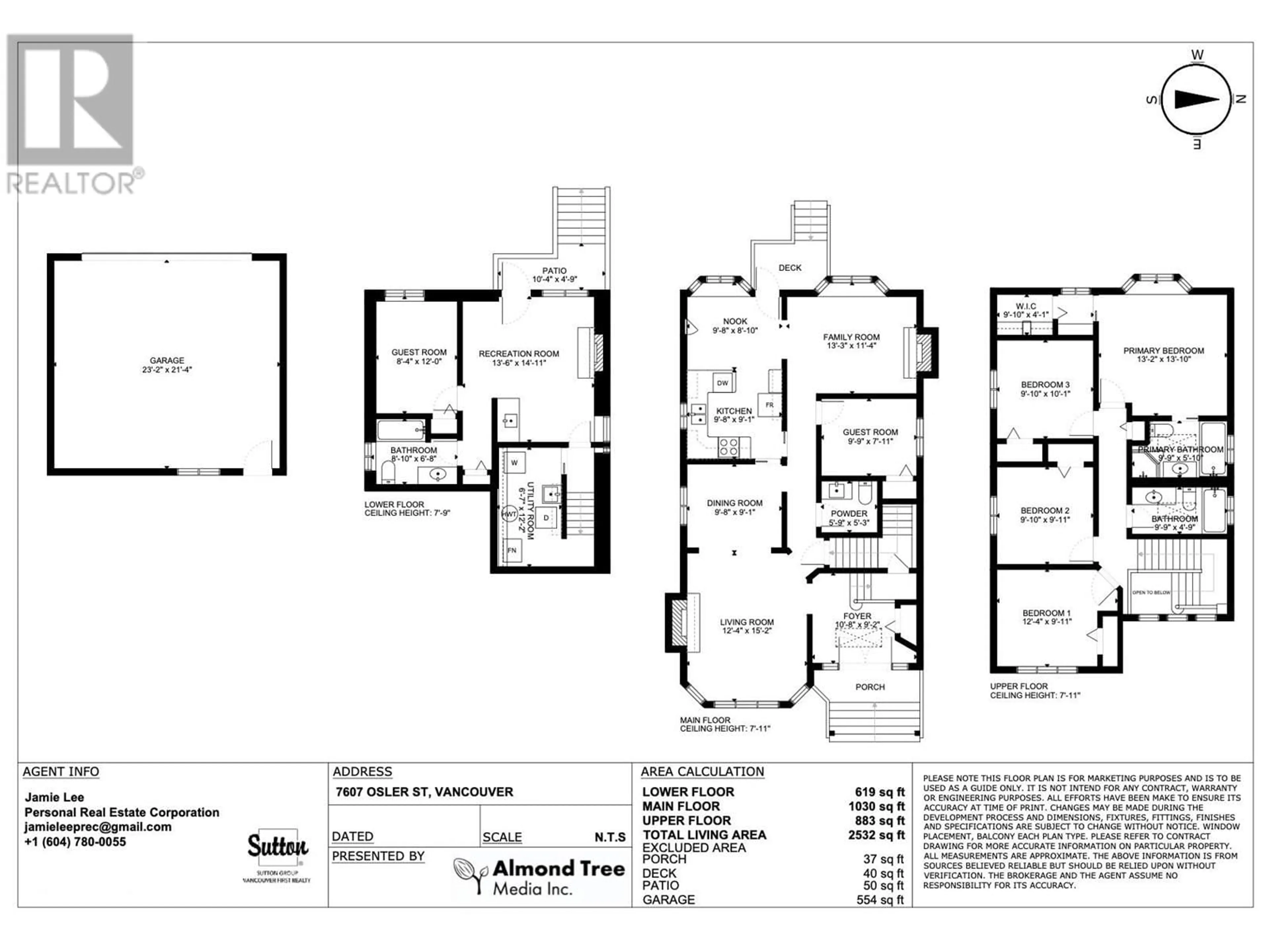 Floor plan for 7607 OSLER STREET, Vancouver British Columbia V6P4C8